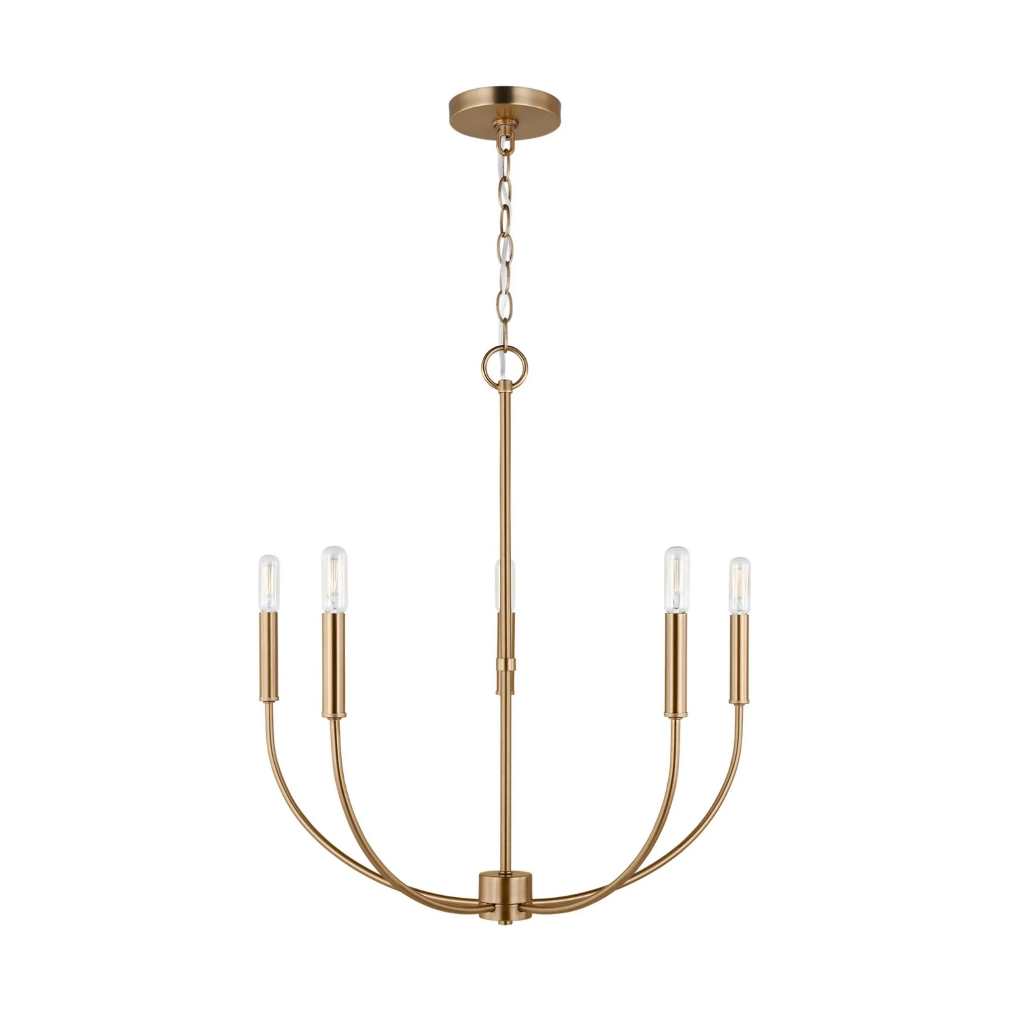 Greenwich 24" 5-Light LED Chandelier, Satin Brass Finish - Bees Lighting