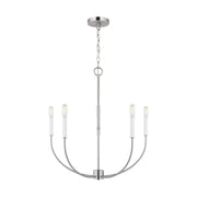 Greenwich 24" 5-Light LED Chandelier, Brushed Nickel Finish - Bees Lighting
