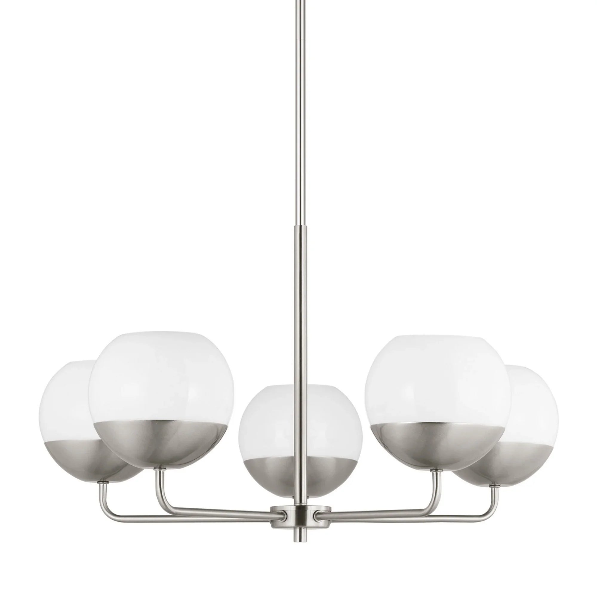 Alvin 26" 5-Light Chandelier, Brushed Nickel Finish - Bees Lighting