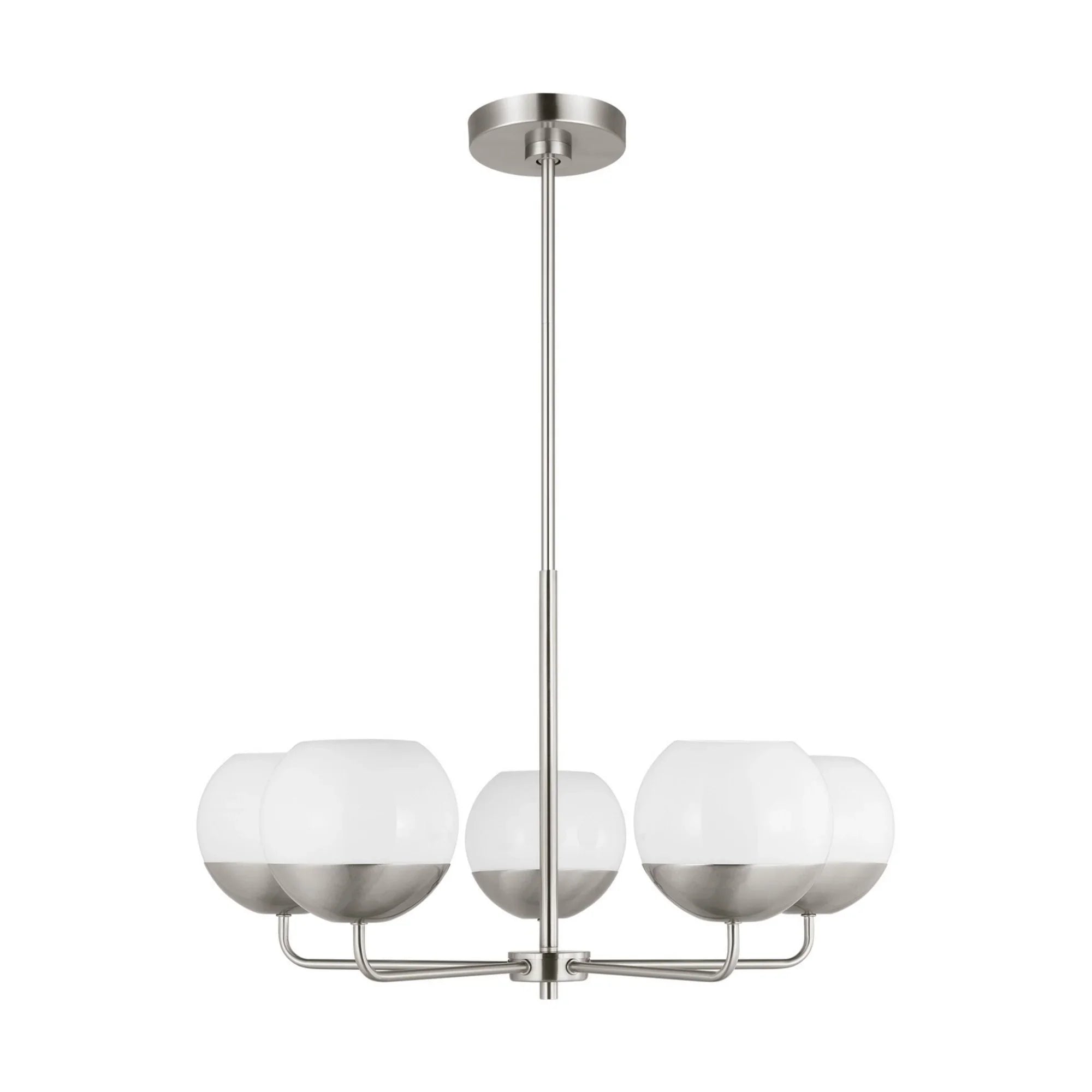 Alvin 26" 5-Light Chandelier, Brushed Nickel Finish - Bees Lighting