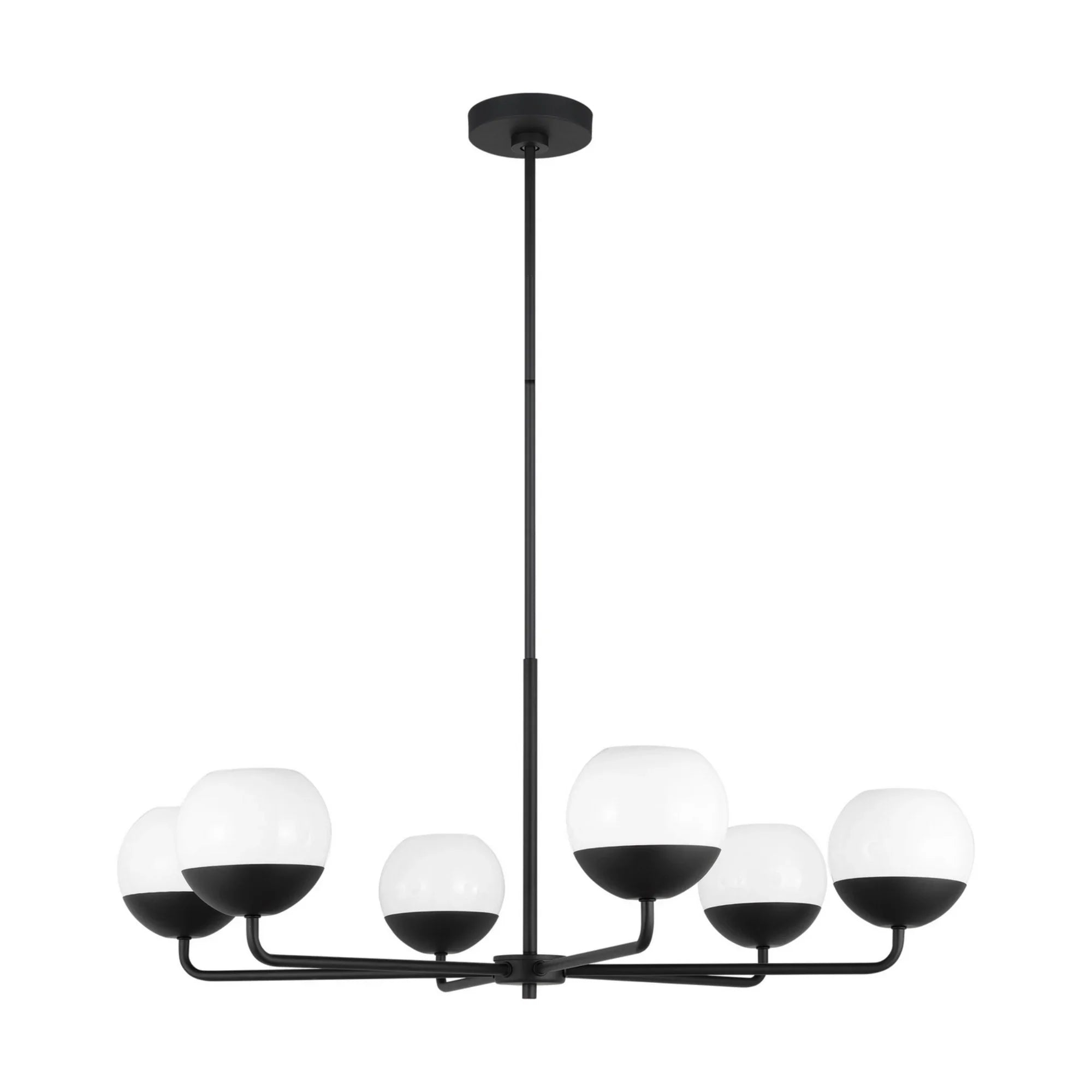 Alvin 38" 6-Light LED Chandelier, Midnight Black Finish - Bees Lighting
