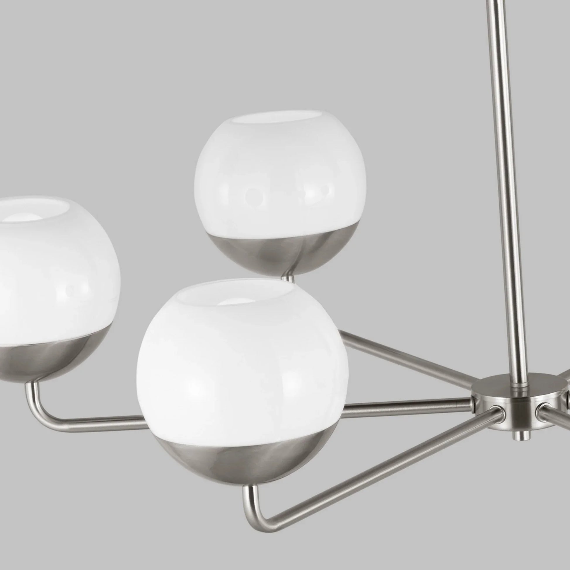 Alvin 38" 6-Light LED Chandelier, Brushed Nickel Finish - Bees Lighting