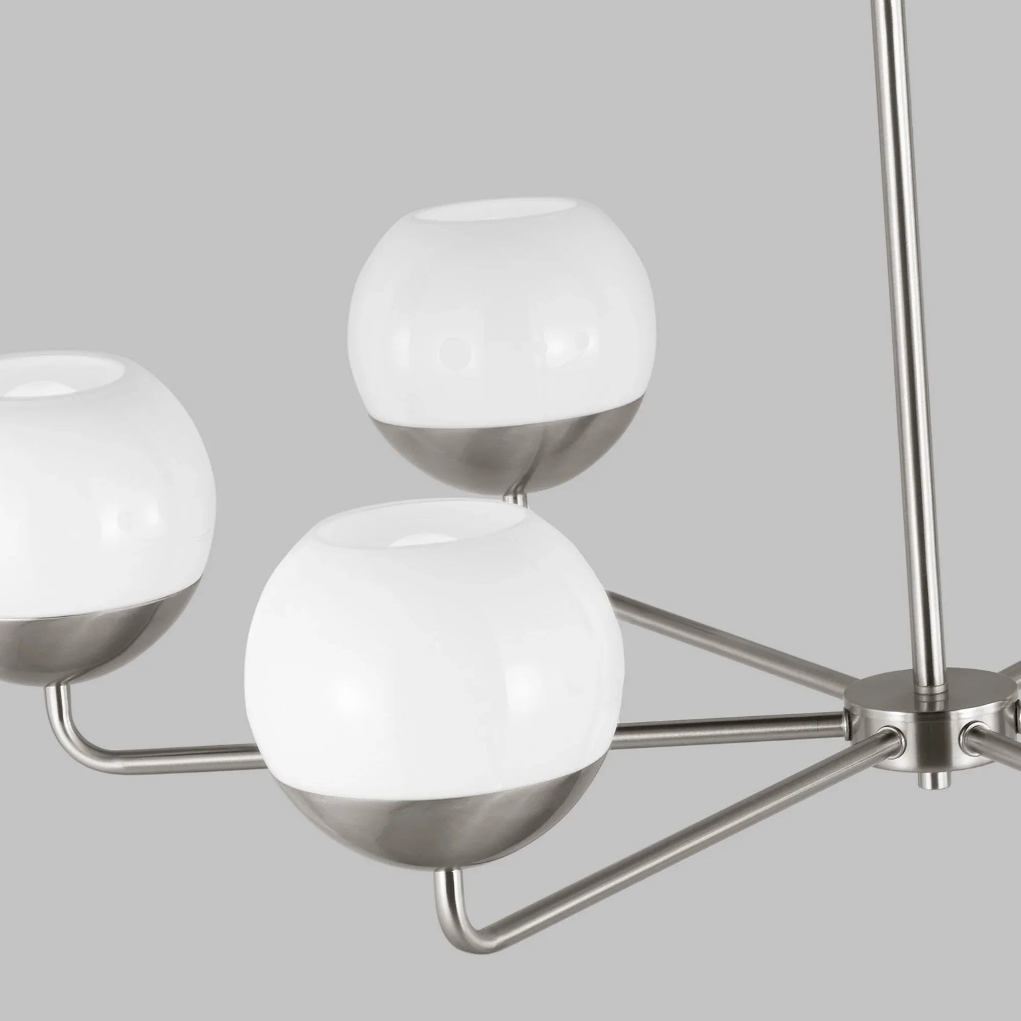 Alvin 38" 6-Light LED Chandelier, Brushed Nickel Finish - Bees Lighting