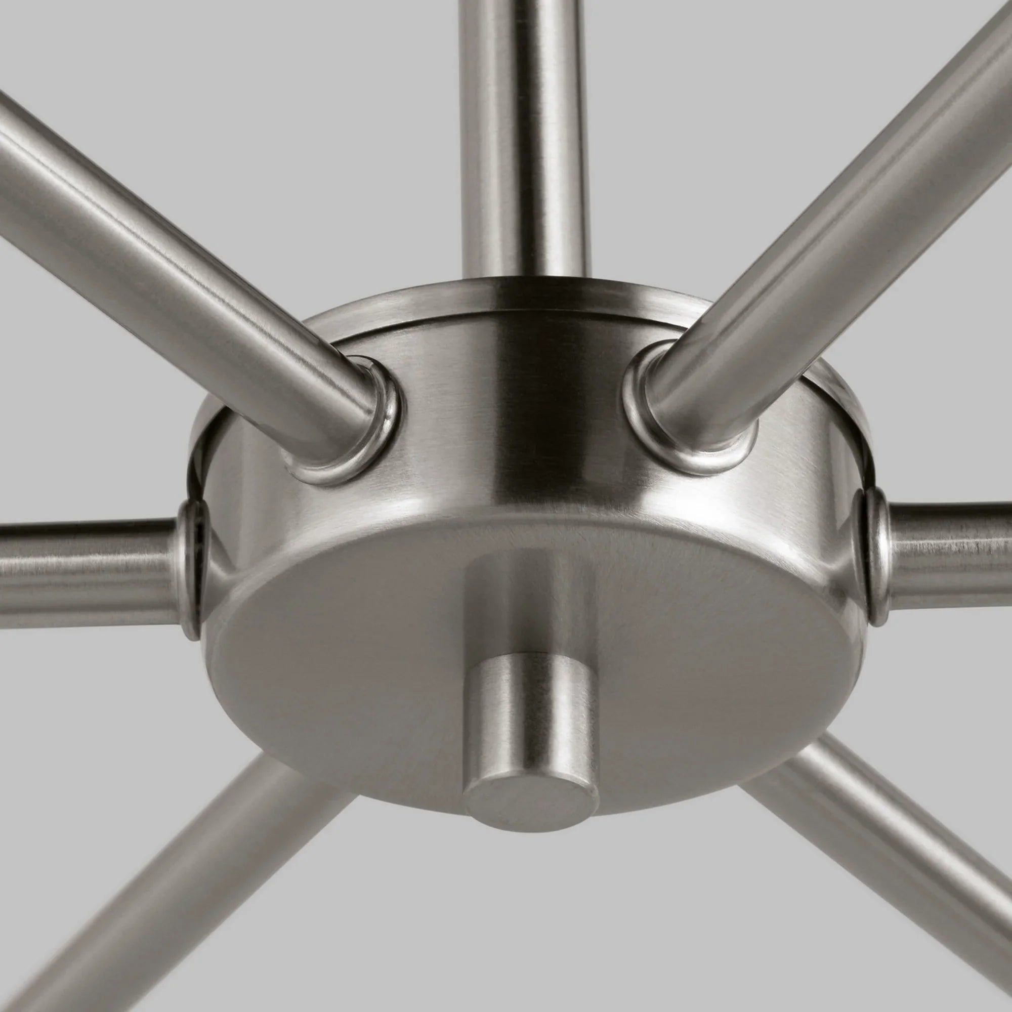 Alvin 38" 6-Light LED Chandelier, Brushed Nickel Finish - Bees Lighting
