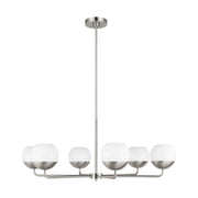 Alvin 38" 6-Light LED Chandelier, Brushed Nickel Finish - Bees Lighting