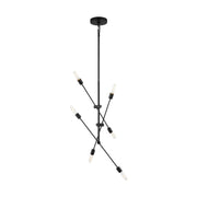 Axis 46" 6-Light Large Chandelier, Midnight Black Finish - Bees Lighting