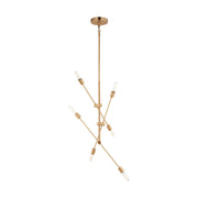 Axis 46" 6-Light Large Chandelier, Satin Brass Finish - Bees Lighting