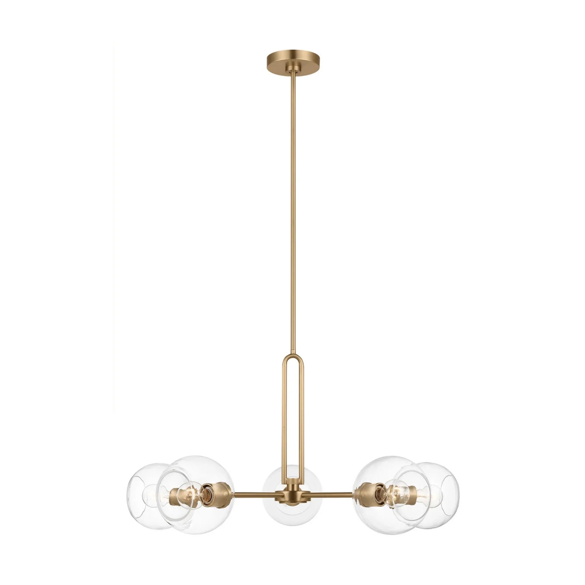 Codyn 34" 5-Light Large Chandelier, Satin Brass Finish - Bees Lighting