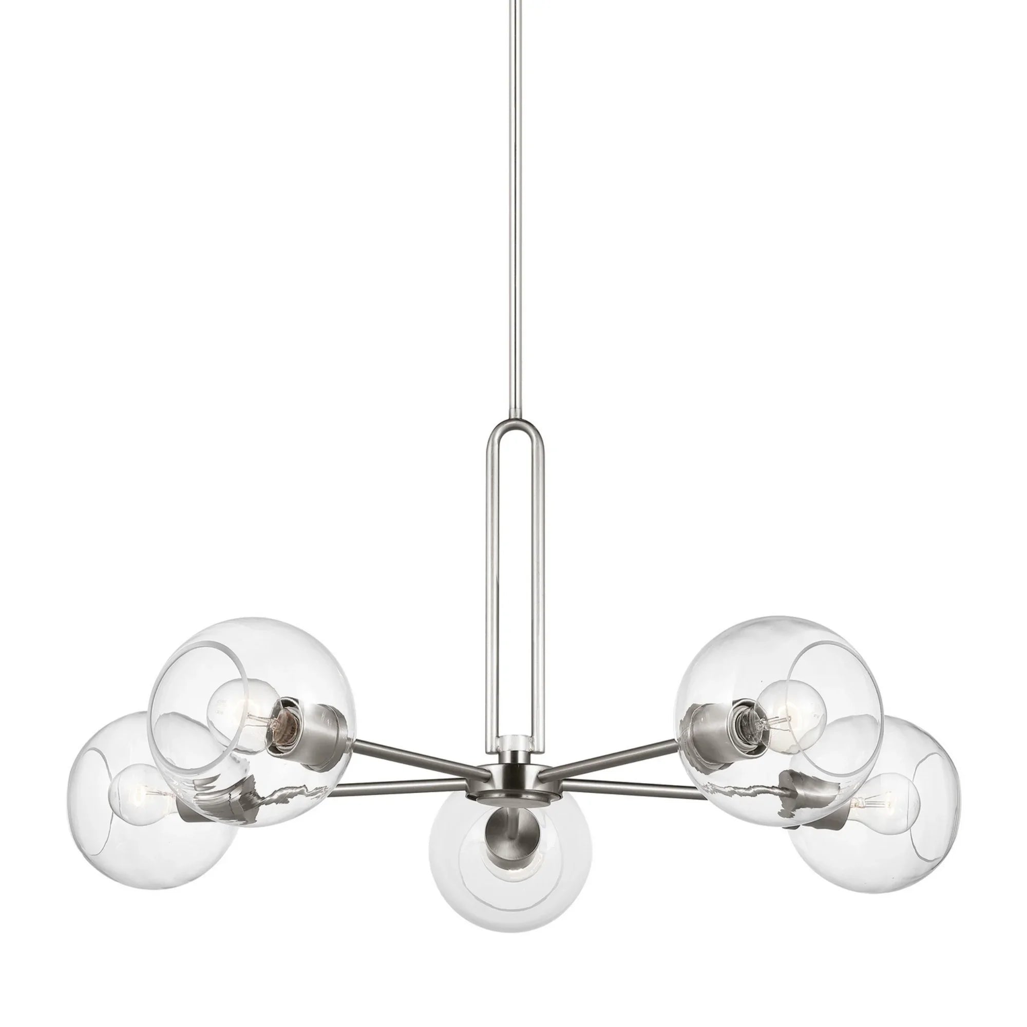 Codyn 34" 5-Light Large Chandelier, Brushed Nickel Finish - Bees Lighting