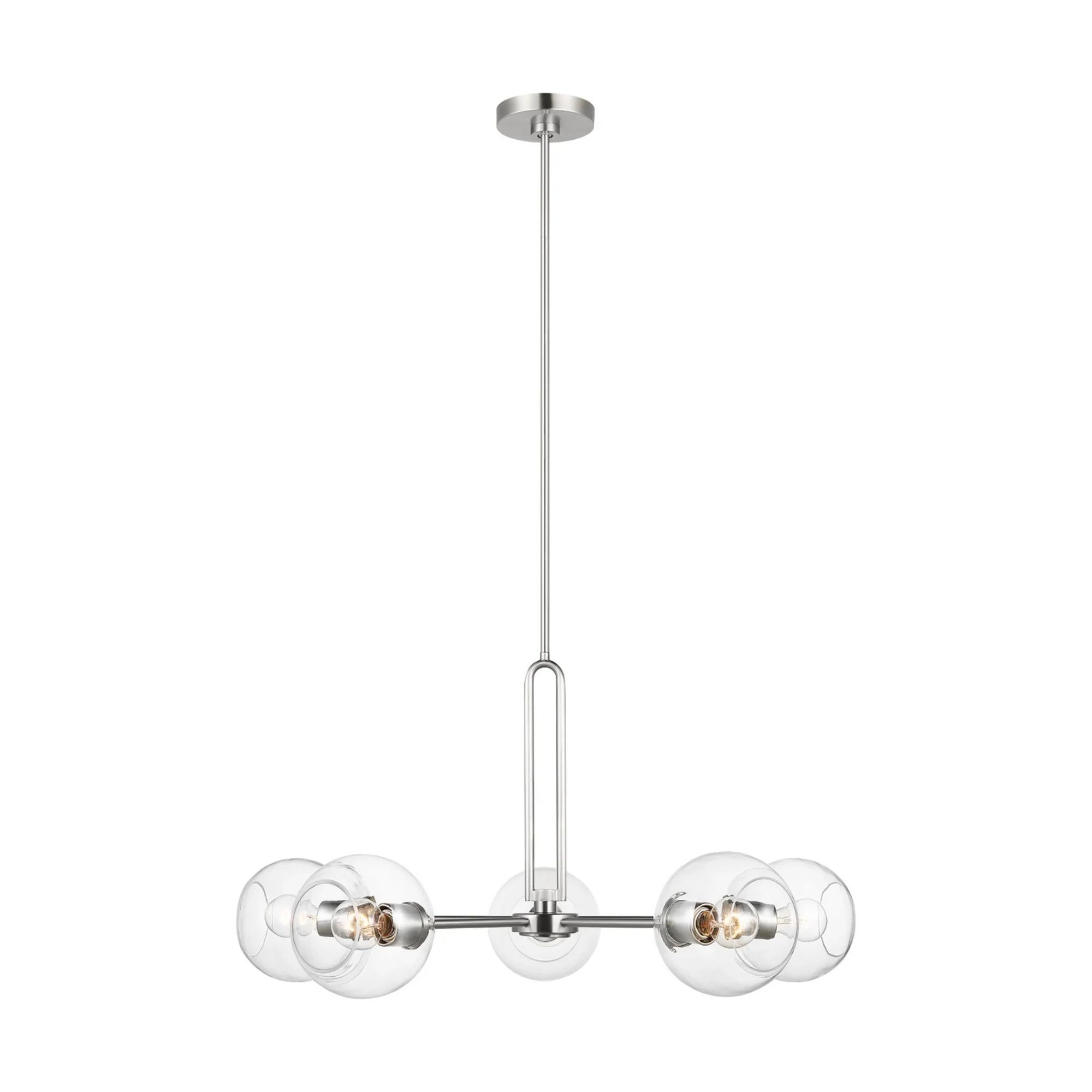 Codyn 34" 5-Light Large Chandelier, Brushed Nickel Finish - Bees Lighting