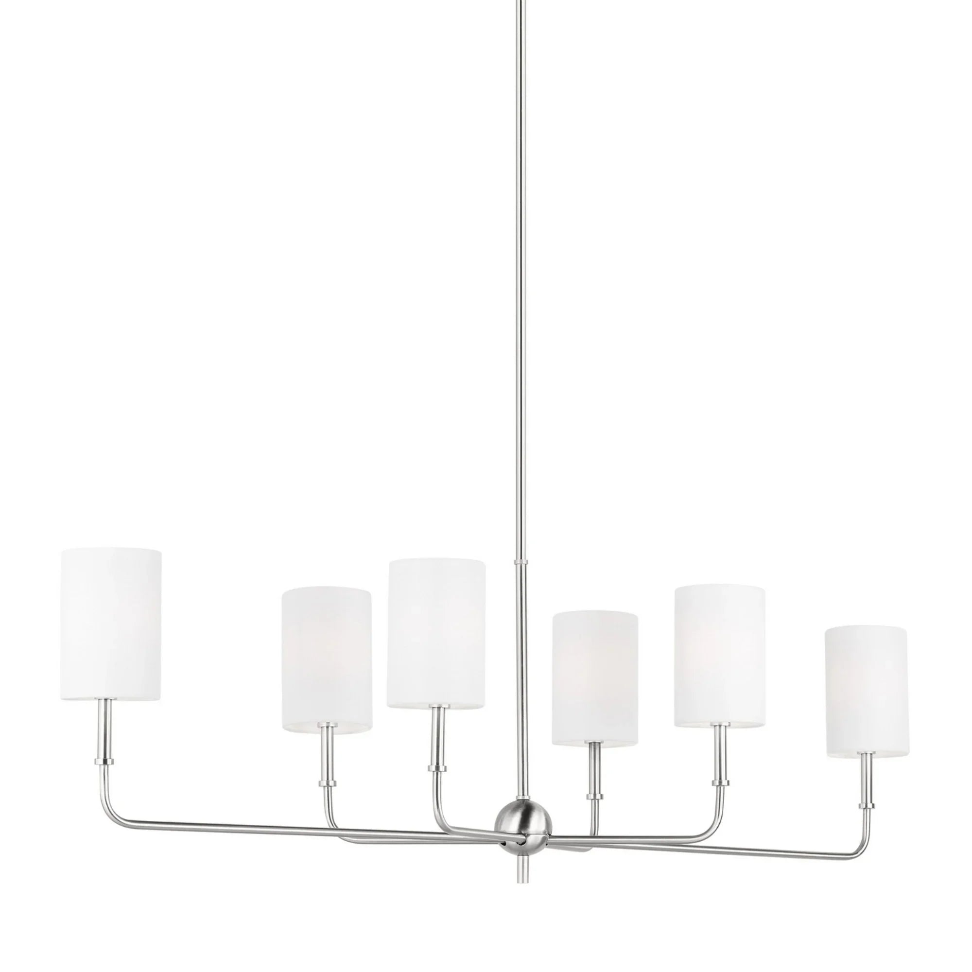Foxdale 44" 6-Light LED Linear Chandeier, Brushed Nickel Finish - Bees Lighting