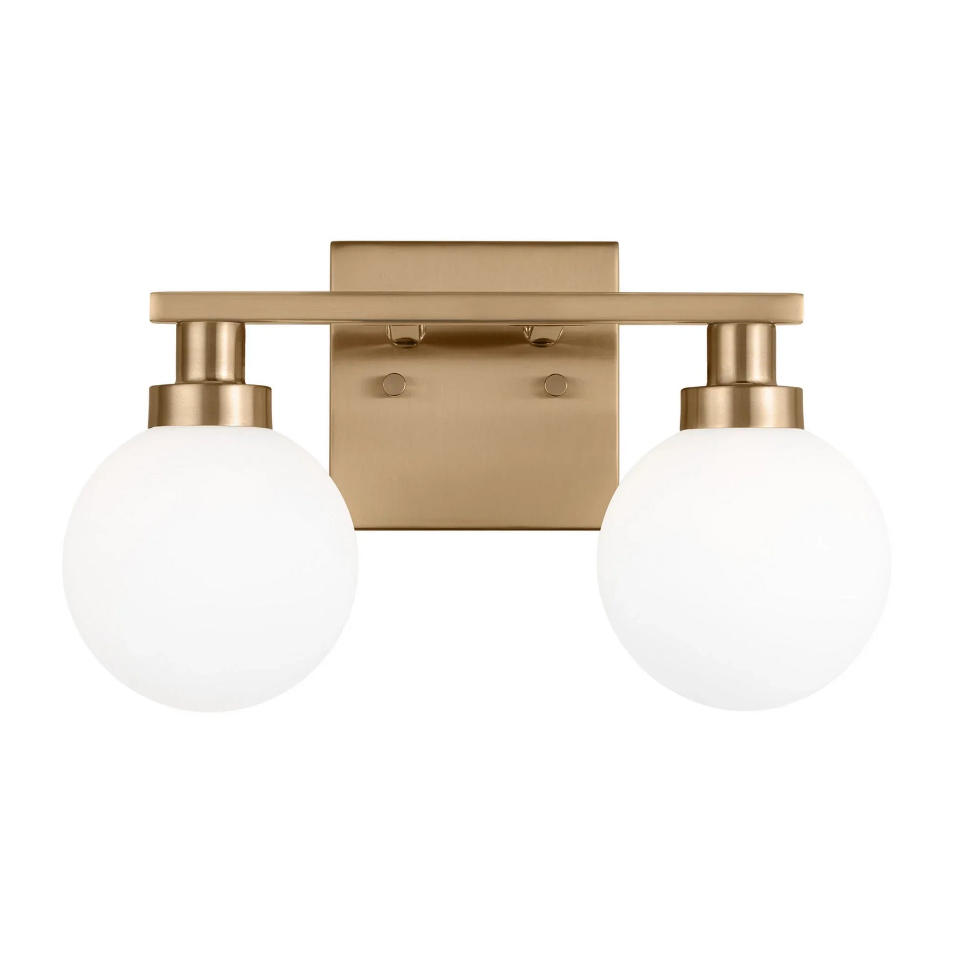 Clybourn 13" 2-Light Bathroom Vanity, Satin Brass Finish - Bees Lighting