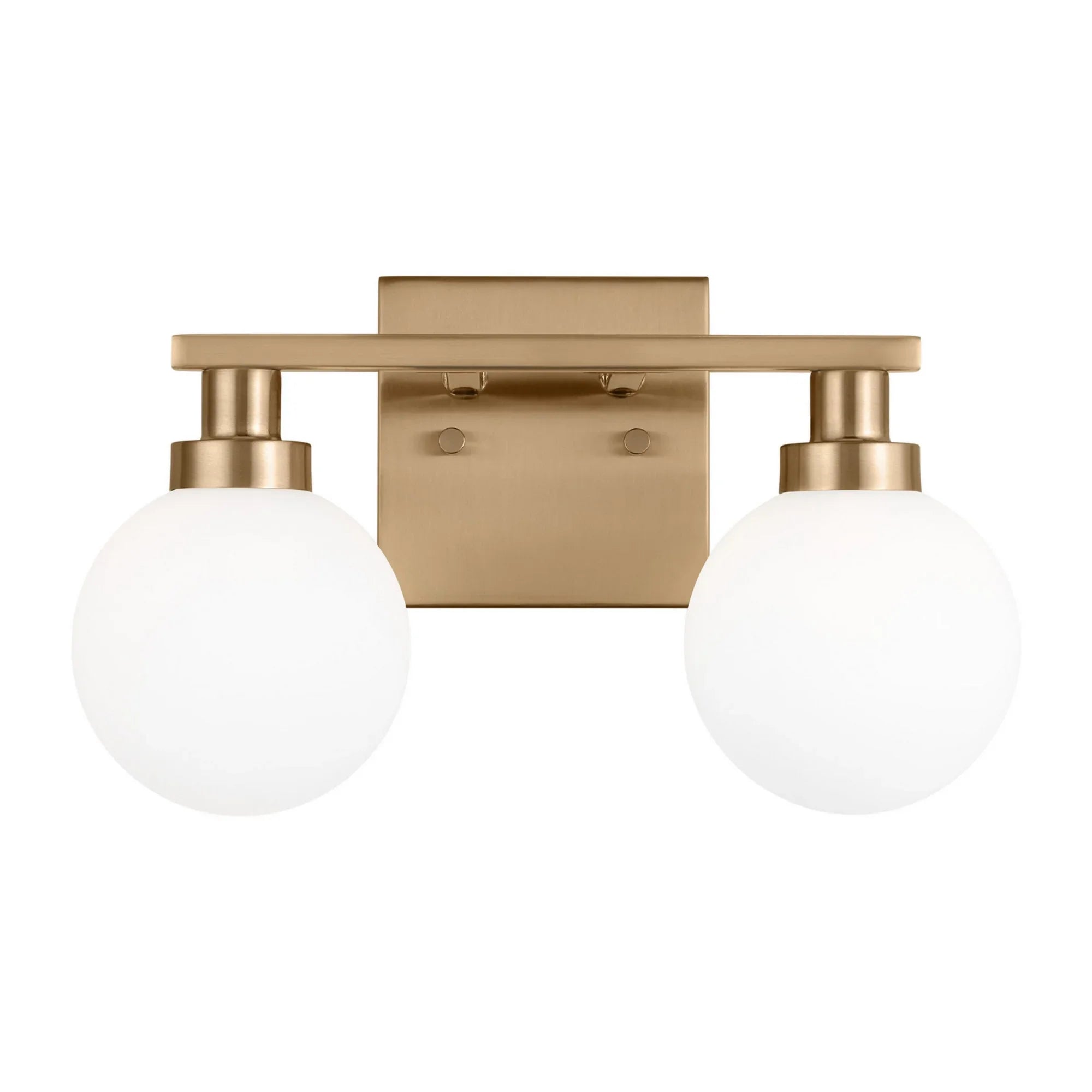 Clybourn 13" 2-Light Bathroom Vanity, Satin Brass Finish - Bees Lighting