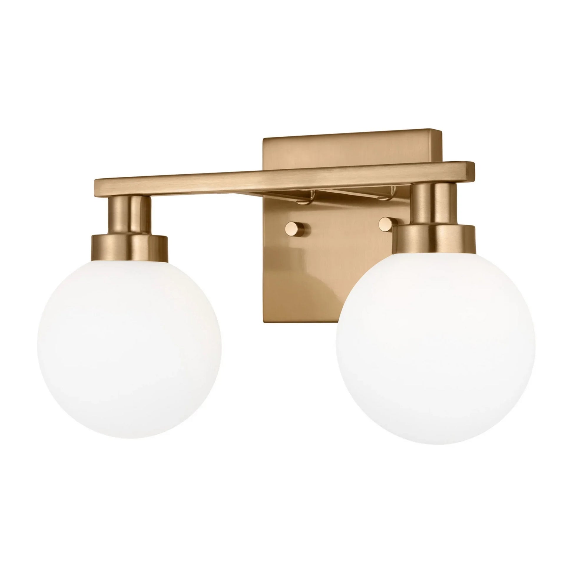 Clybourn 13" 2-Light Bathroom Vanity, Satin Brass Finish - Bees Lighting