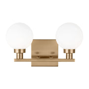 Clybourn 13" 2-Light Bathroom Vanity, Satin Brass Finish - Bees Lighting