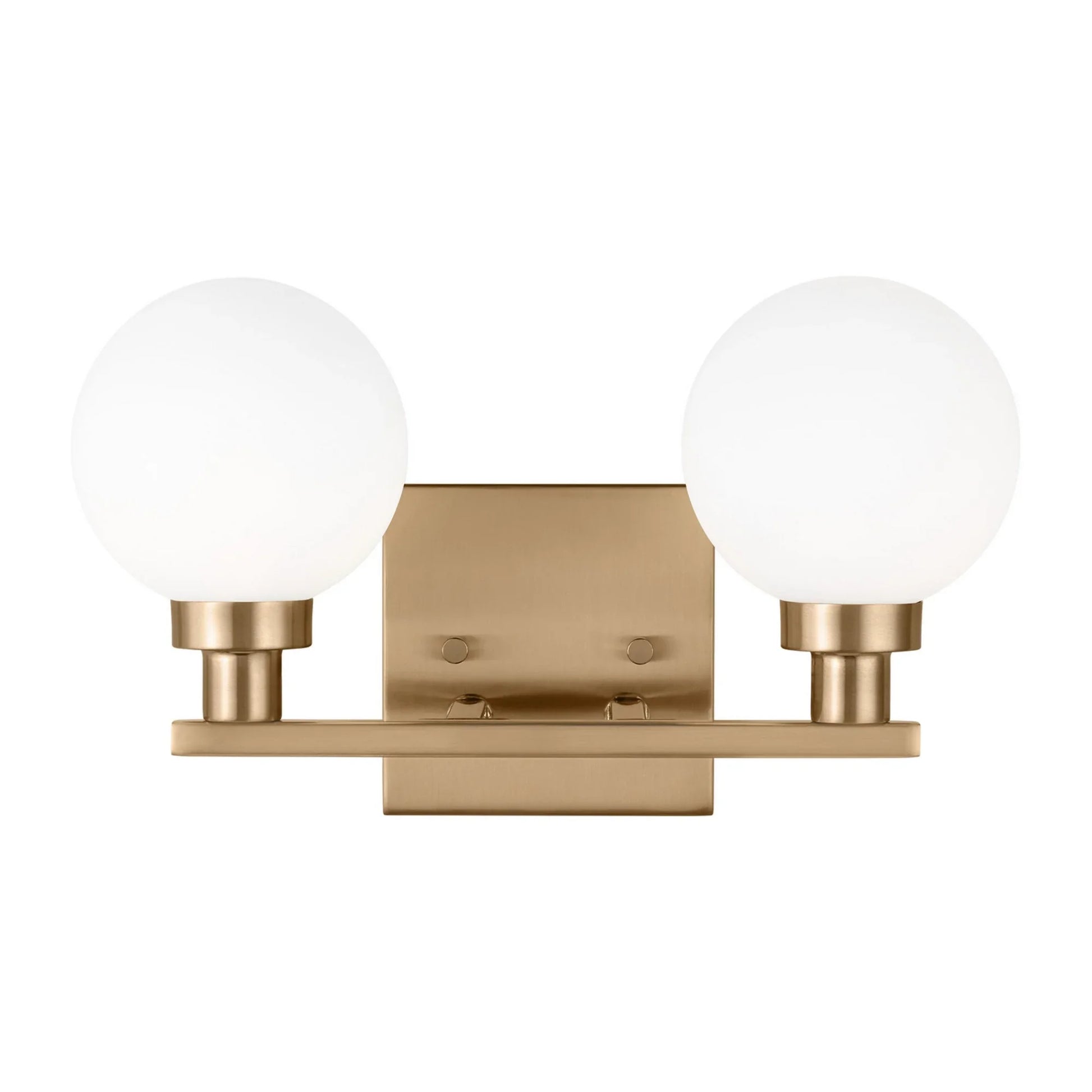 Clybourn 13" 2-Light Bathroom Vanity, Satin Brass Finish - Bees Lighting