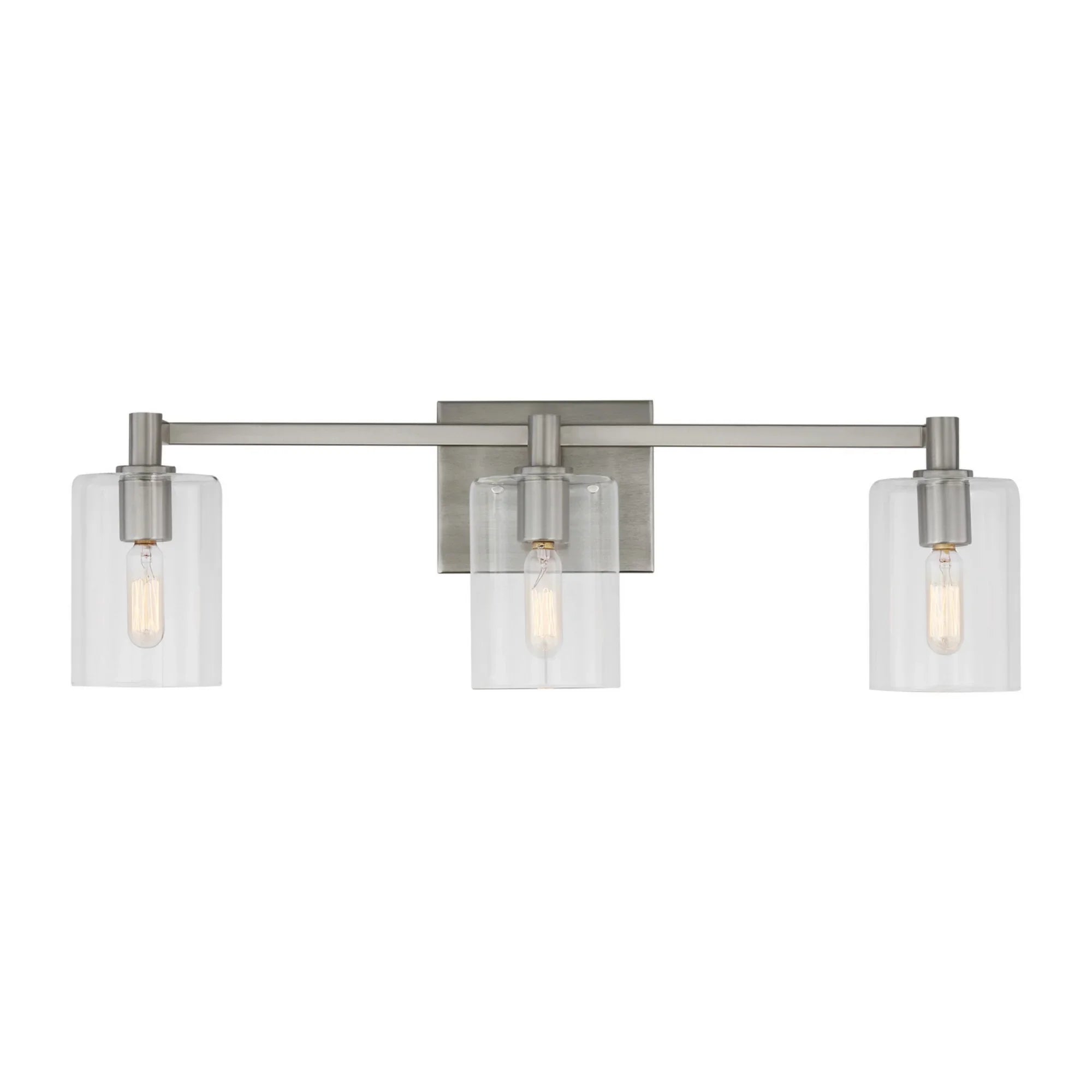 Fullton 25" 3-Light Bathroom Vanity, Brushed Nickel Finish - Bees Lighting