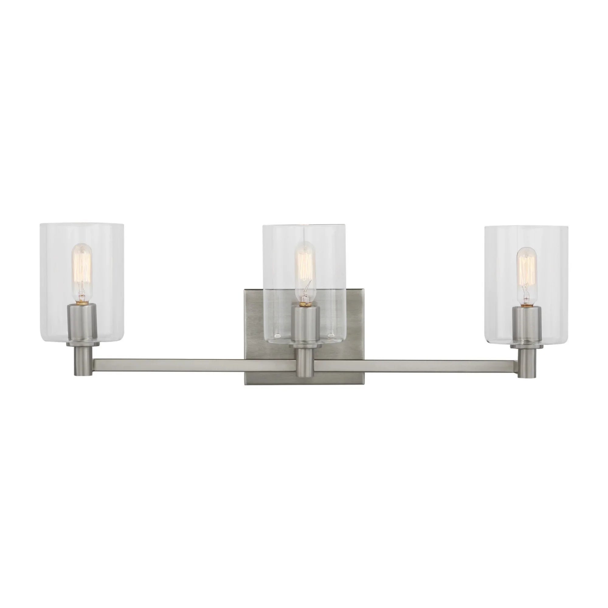 Fullton 25" 3-Light Bathroom Vanity, Brushed Nickel Finish - Bees Lighting