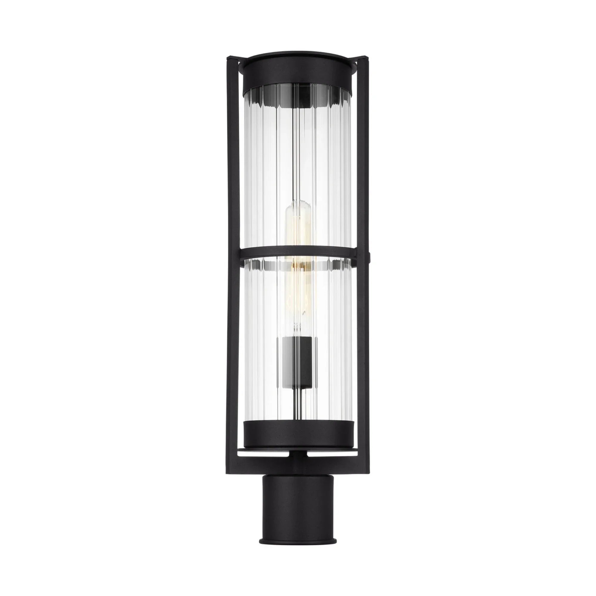 Alcona 21" Outdoor Post Lantern, Black Finish - Bees Lighting