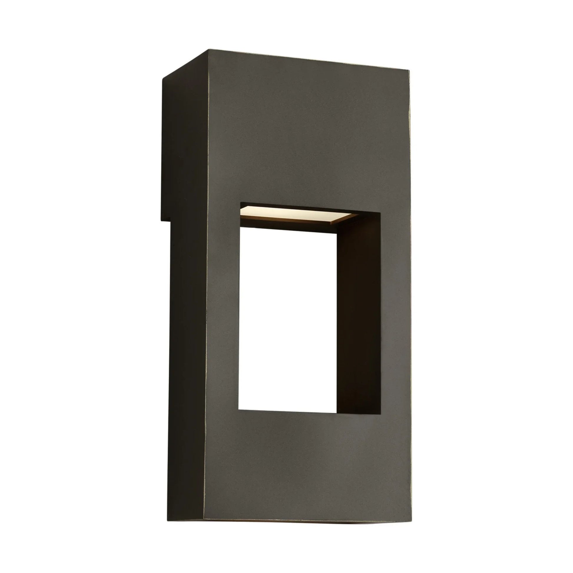 Testa 12" Small LED Outdoor Wall Lantern, Antique Bronze Finish - Bees Lighting
