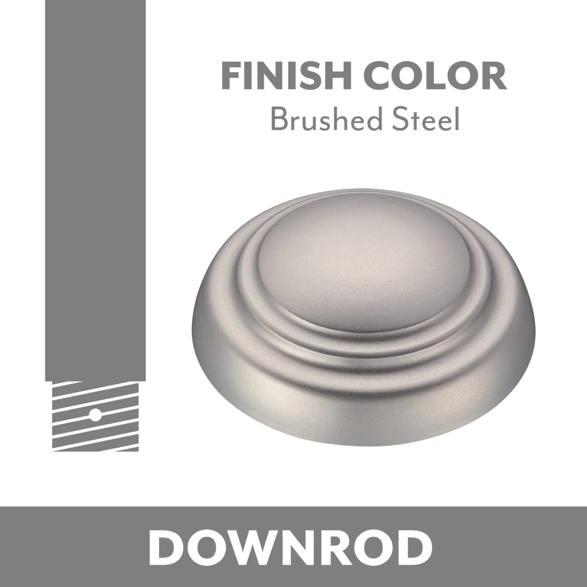 Minka Aire Brushed Steel Downrod - Bees Lighting