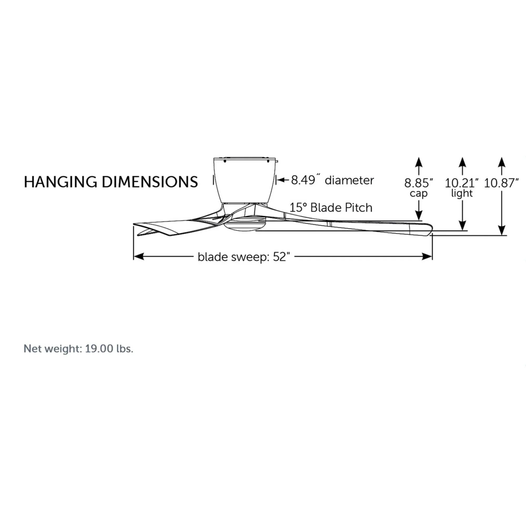 Klinch 52 Inch Brushed Nickel Damp Rated LED Flush Mount Ceiling Fan with Remote - Bees Lighting