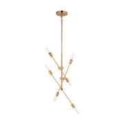 Axis 41" 6-Light Medium Chandelier, Satin Brass Finish - Bees Lighting