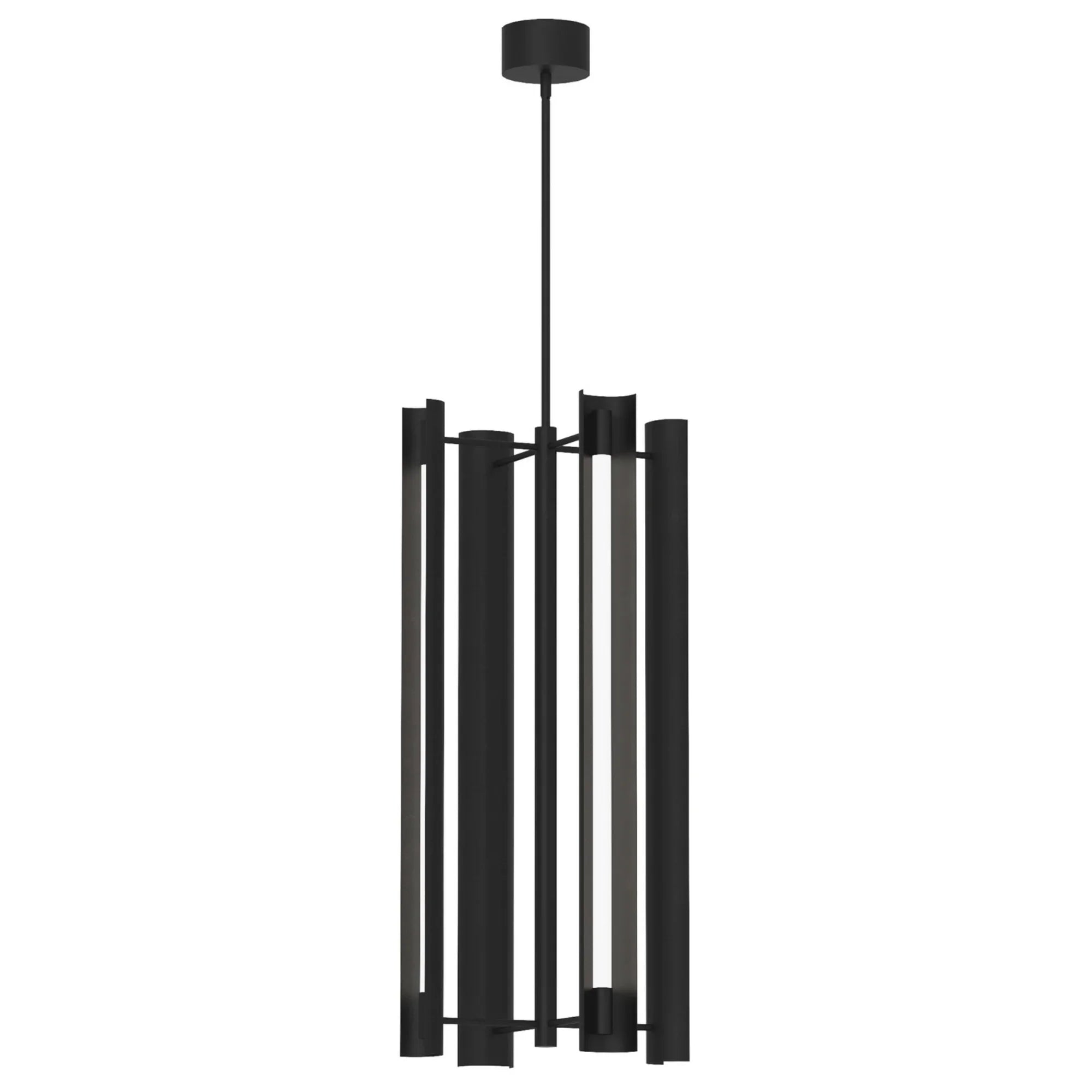 Carson 16" LED 4-Light Tall Pendant, Midnight Black Finish - Bees Lighting