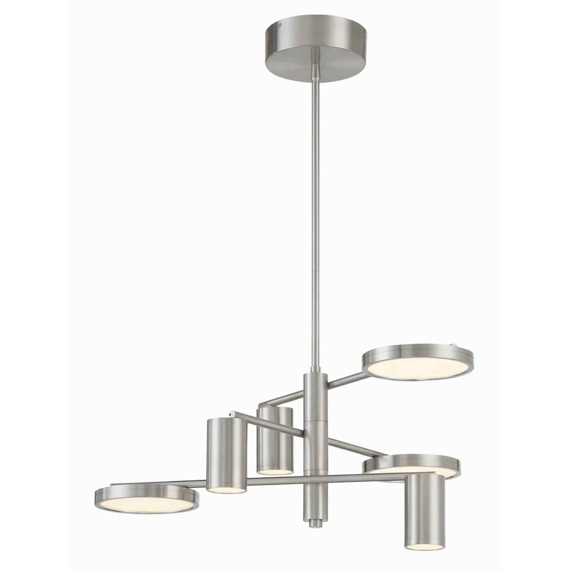 Swivel LED Chandelier Brushed Nickel finish - Bees Lighting