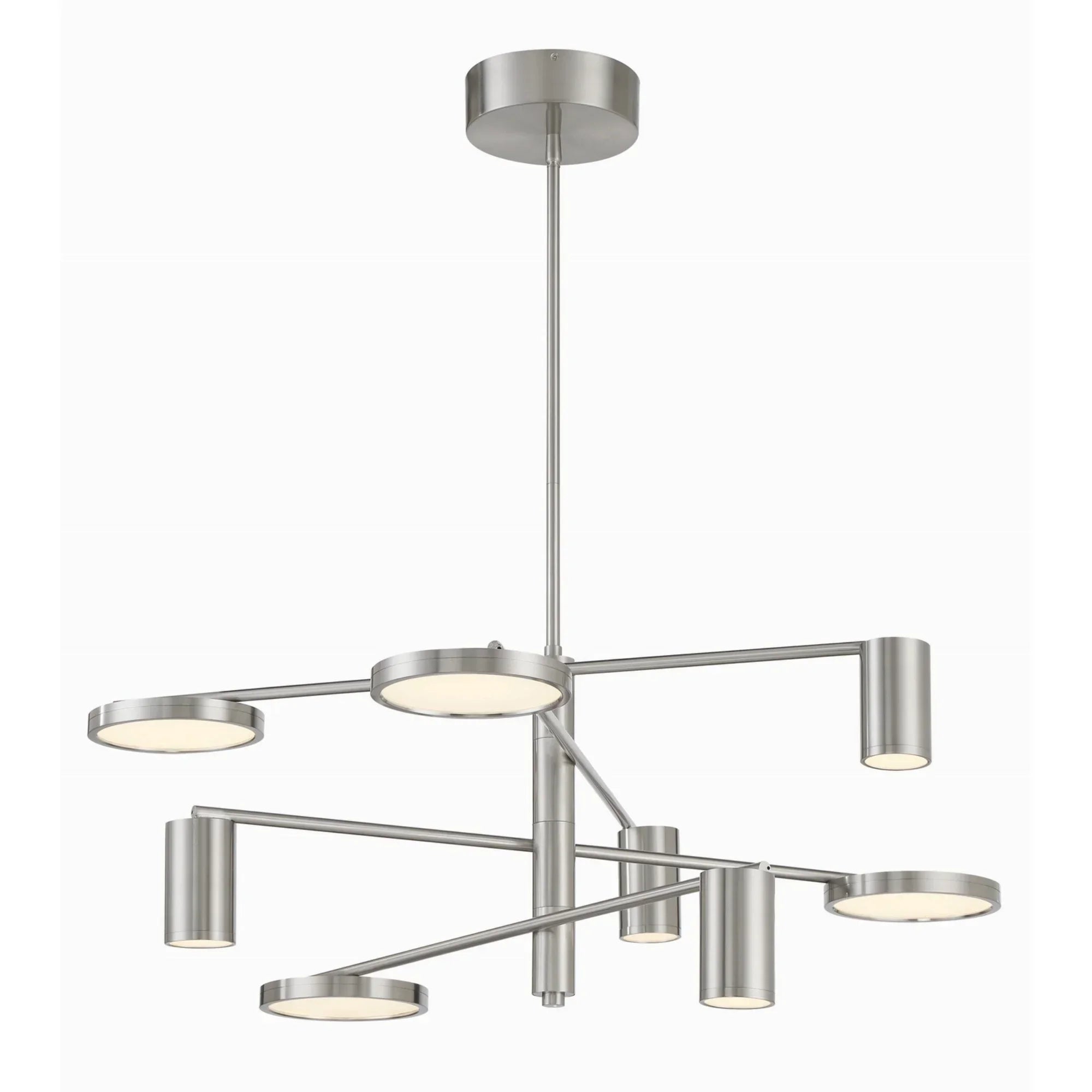 Swivel LED Chandelier Brushed Nickel finish - Bees Lighting