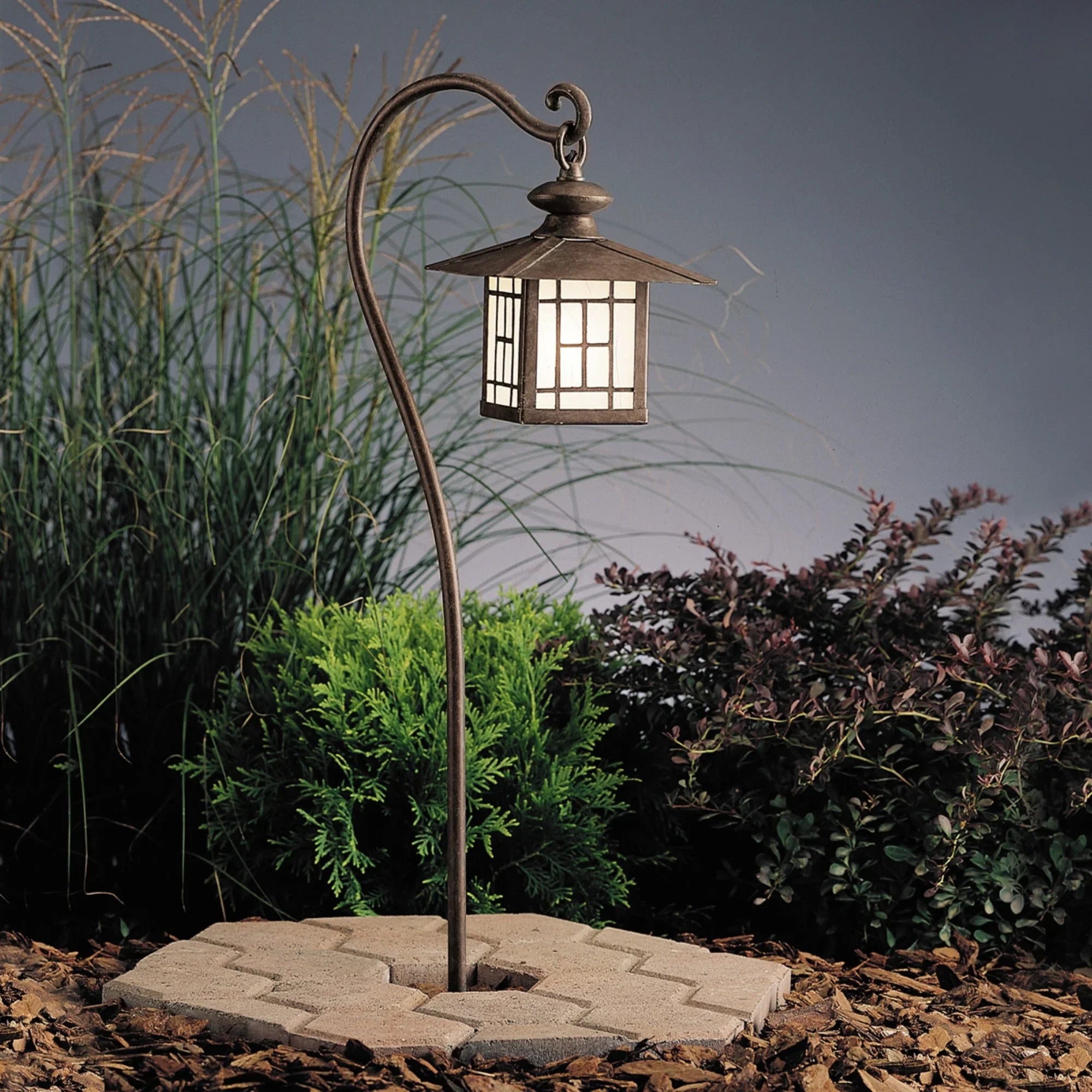 Mission Lantern Path Light, Brass, Patina Bronze - Bees Lighting