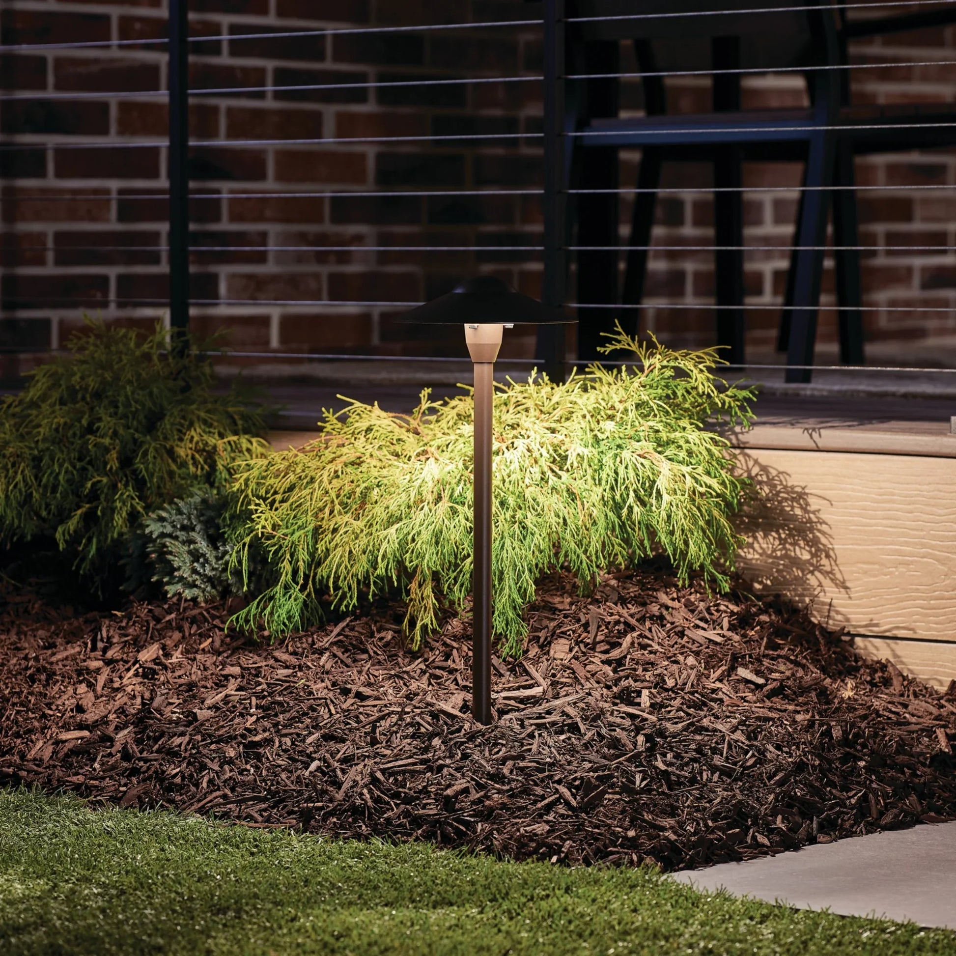 LED Retrofit 8" Dome Path Light, Textured Architectural Bronze - Bees Lighting