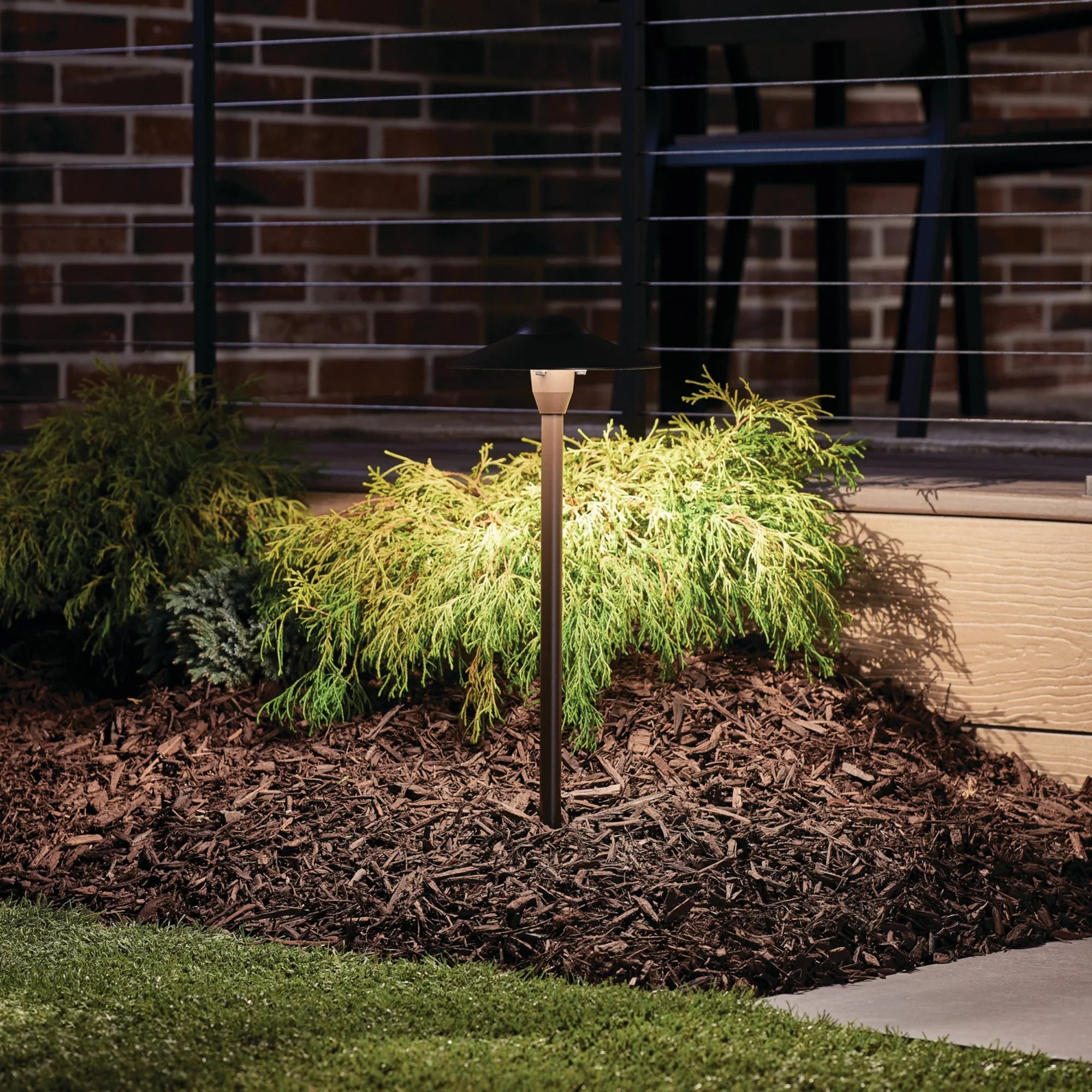 LED Retrofit 8" Dome Path Light, Textured Architectural Bronze - Bees Lighting