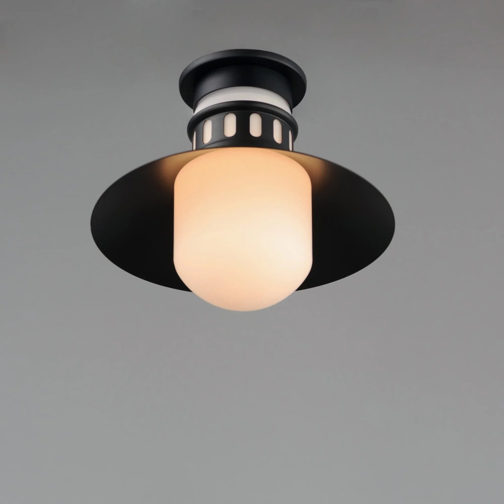 Admiralty 12" Outdoor Flush Mount, Black Finish - Bees Lighting