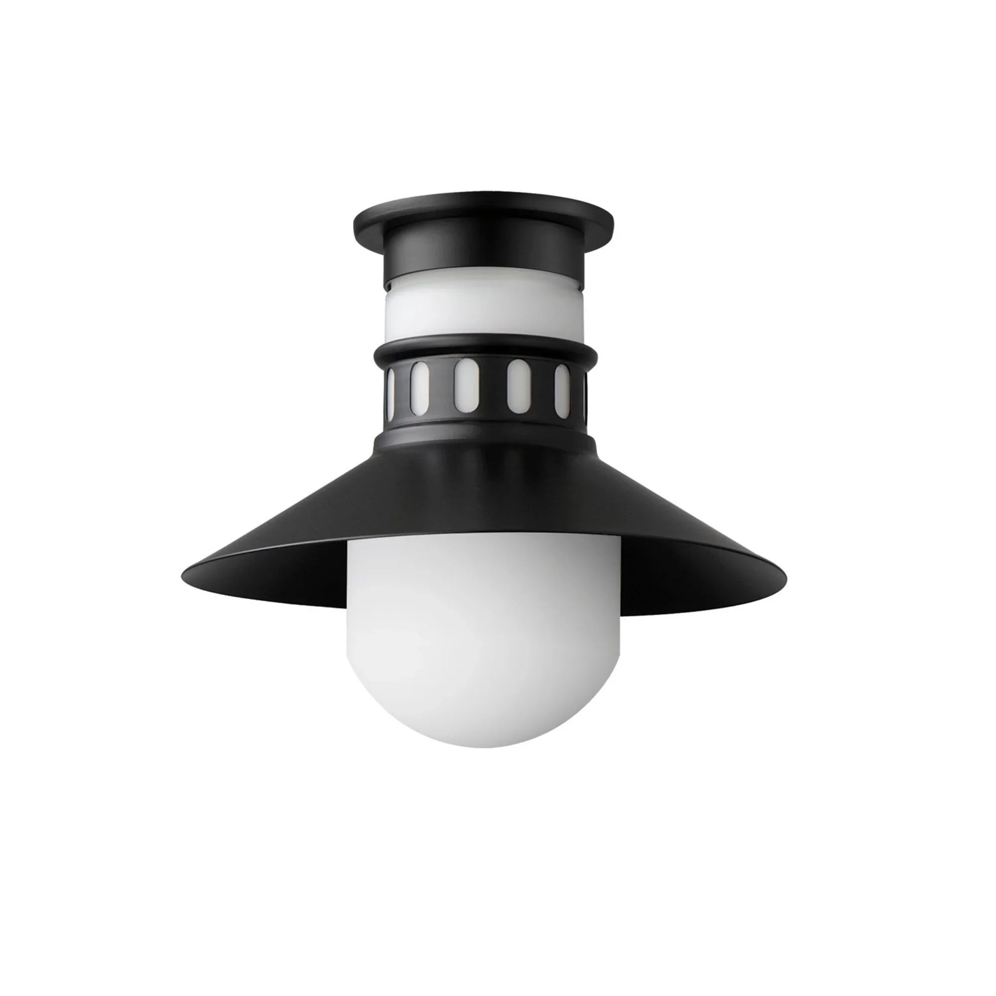 Admiralty 12" Outdoor Flush Mount, Black Finish - Bees Lighting