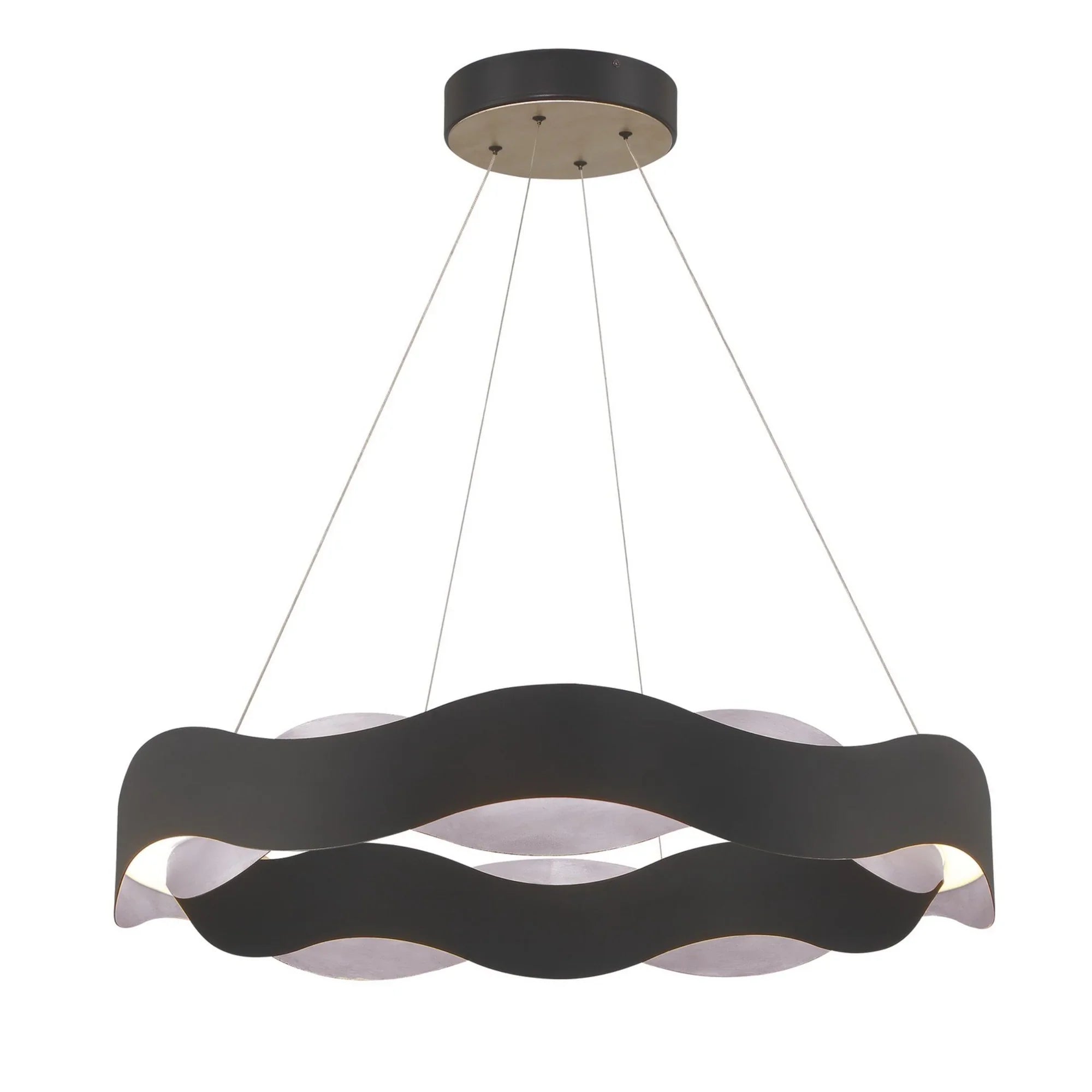 Vaughan 34" LED Chandelier, Silver & Black Finish - Bees Lighting