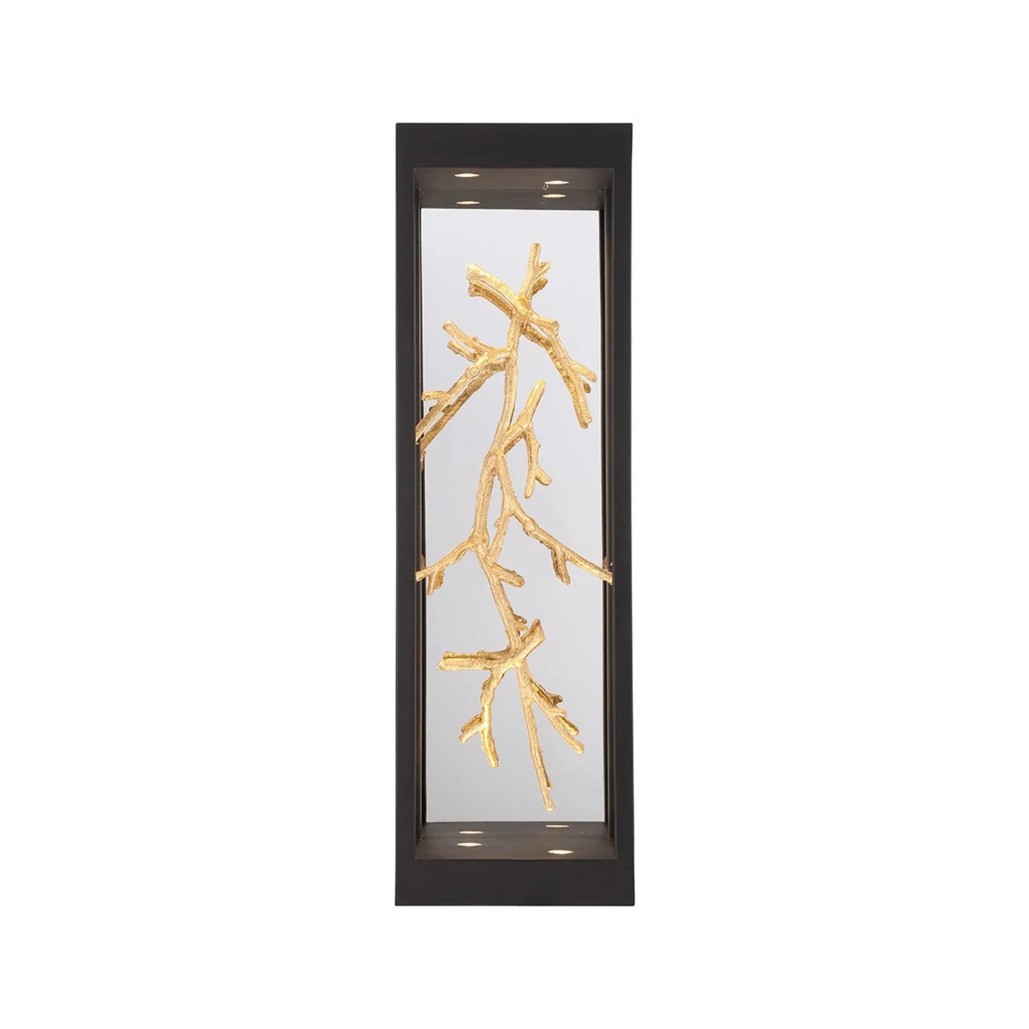 Aerie 20" LED Outdoor Wall Sconce, Gold & Black Finish - Bees Lighting