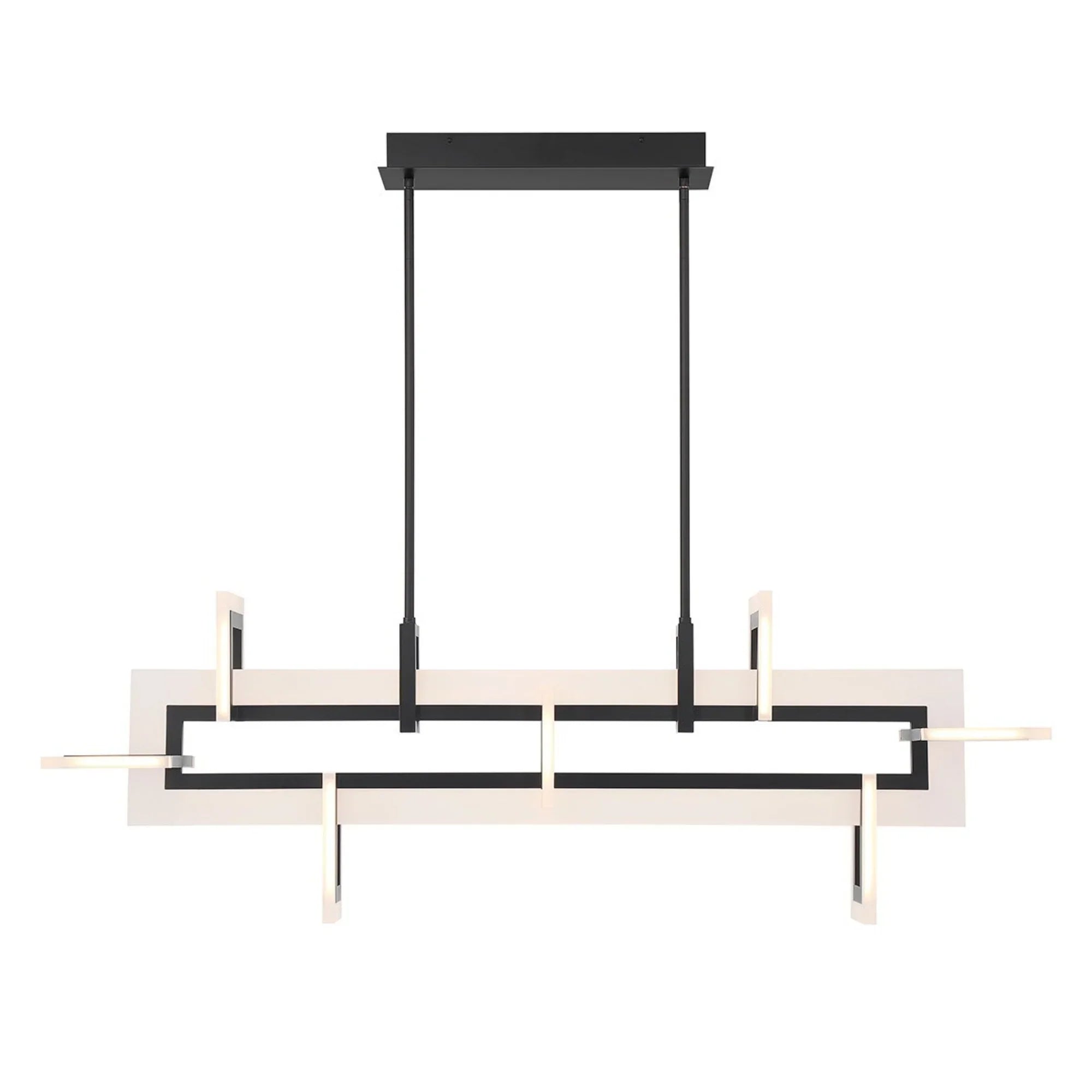 Inizio 48" LED Linear Chandelier, Black Finish - Bees Lighting