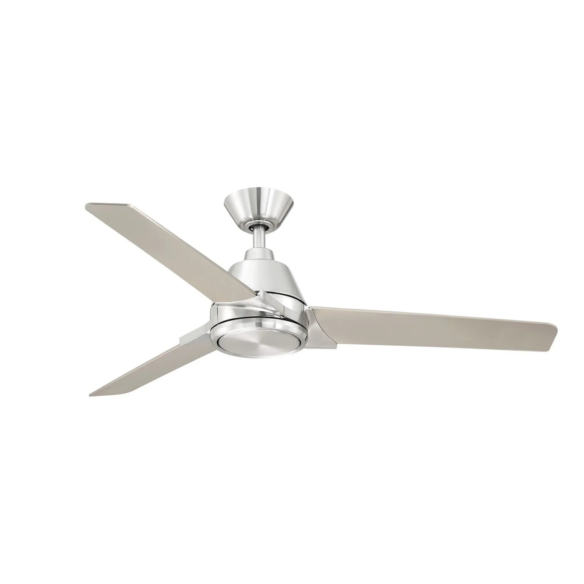Pyramid 52 Inch Brushed Nickel Damp Rated LED Ceiling Fan with Remote - Bees Lighting