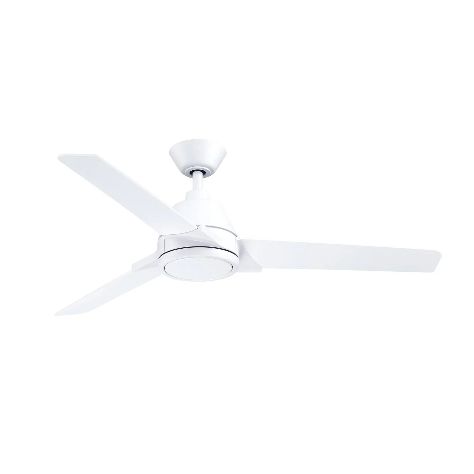 Pyramid 52 Inch Matte White Damp Rated LED Ceiling Fan with Remote - Bees Lighting
