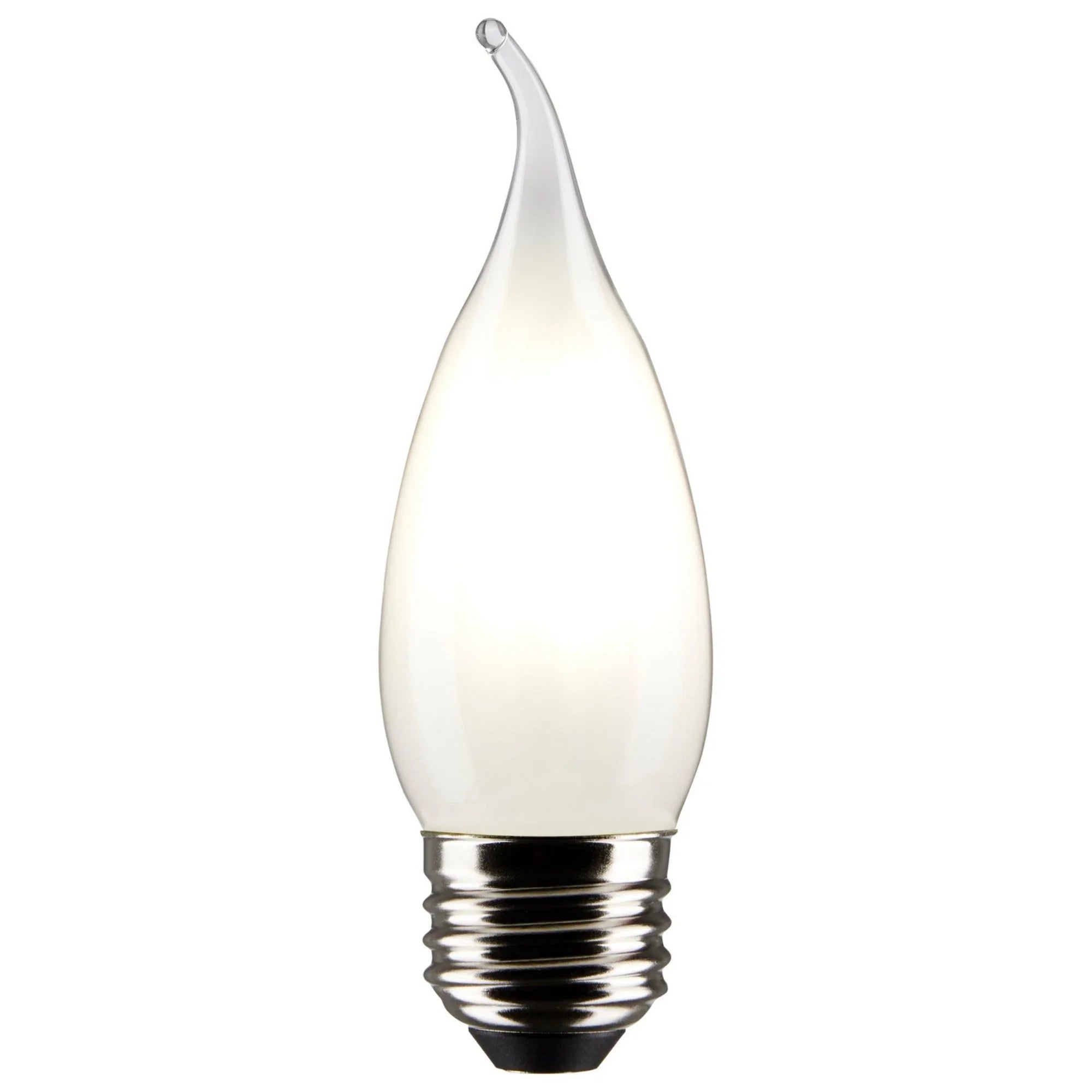 CA10 LED Bulb, 6W, 500lm, 2700K, 60W Equal, E26 Medium Base, Frosted Finish, Pack of 2 - Bees Lighting