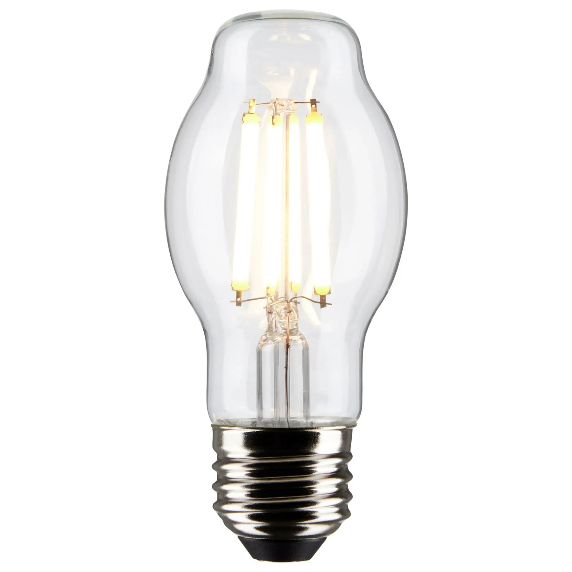 BT15 Filament LED Bulb, 8 Watts, 800lm, 60W Equal, 2700K, E26 Medium Base, Clear, Pack of 2 - Bees Lighting