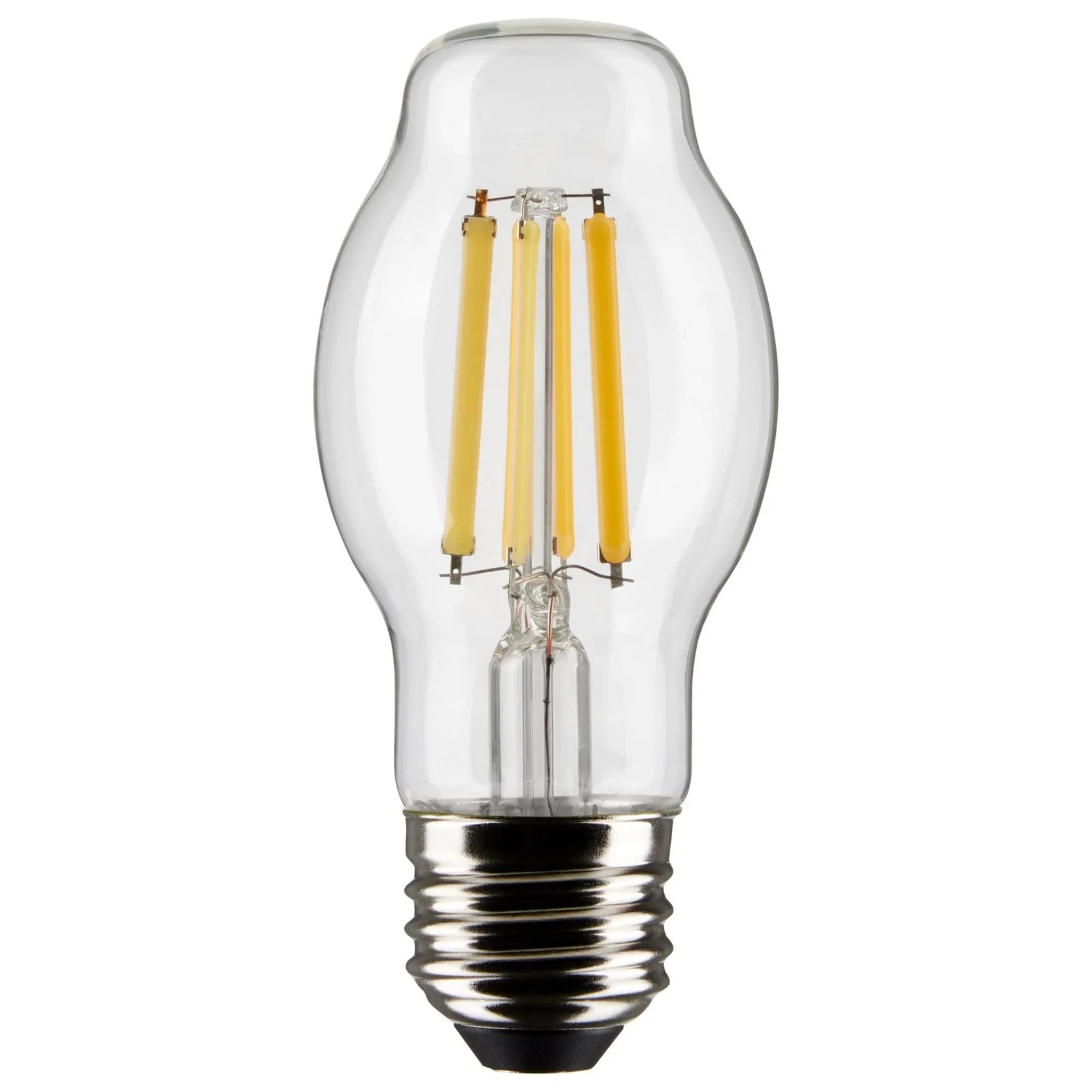 BT15 Filament LED Bulb, 8 Watts, 800lm, 60W Equal, 2700K, E26 Medium Base, Clear, Pack of 2 - Bees Lighting