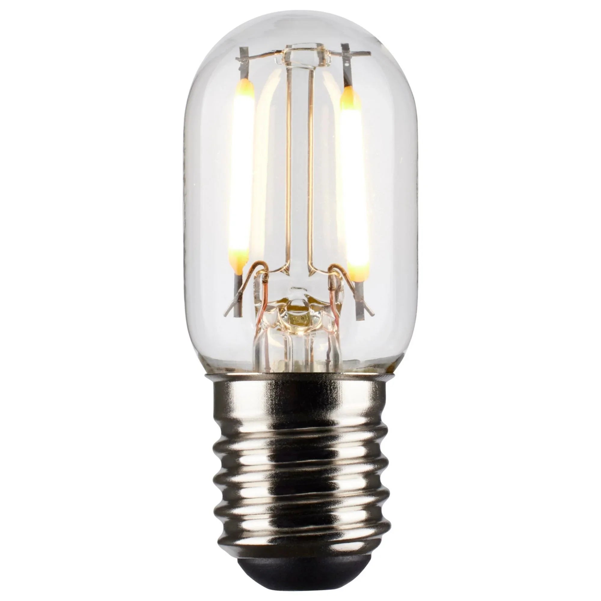 T6.5 LED Single Tube Bulb, 3W, 200lm, 2700K, E17 Intermediate Base, Clear Finish, Pack of 2 - Bees Lighting
