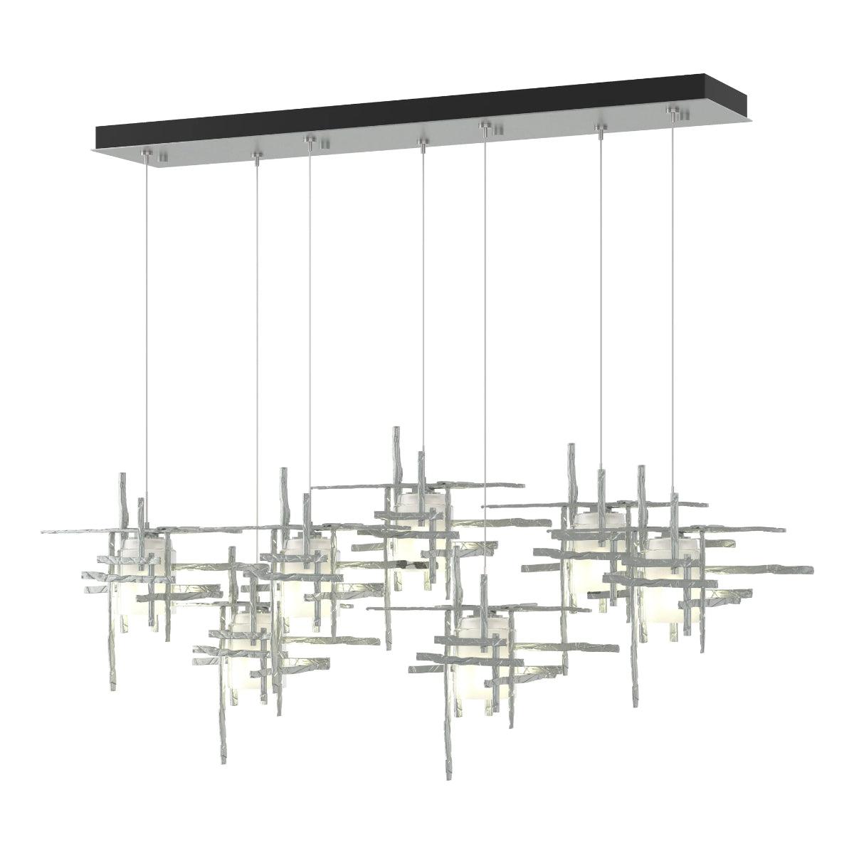 Tura 54 in. 7 Lights Linear Pendant Light with Standard Height Frosted Glass