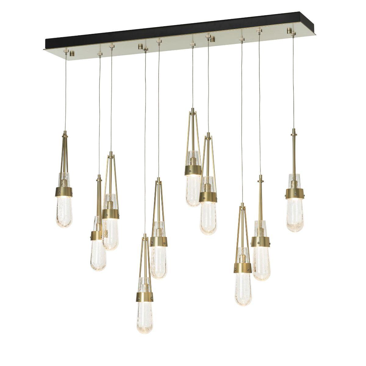 Link 45 in. 10 Lights Linear Pendant Light with Long Height Blown Glass