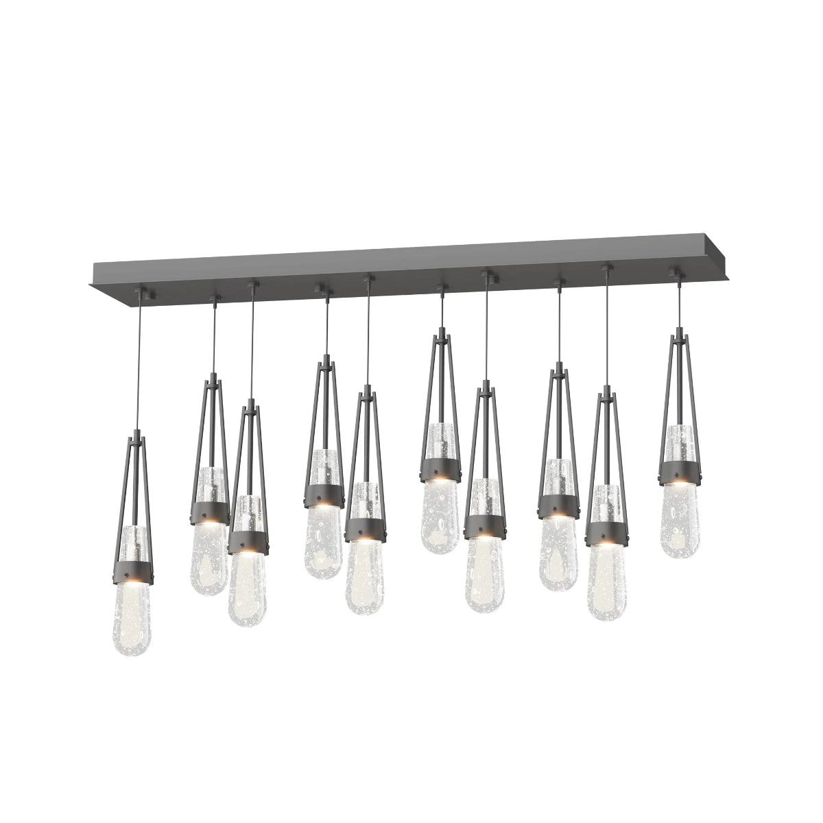 Link 45 in. 10 Lights Linear Pendant Light with Standard Height Blown Glass