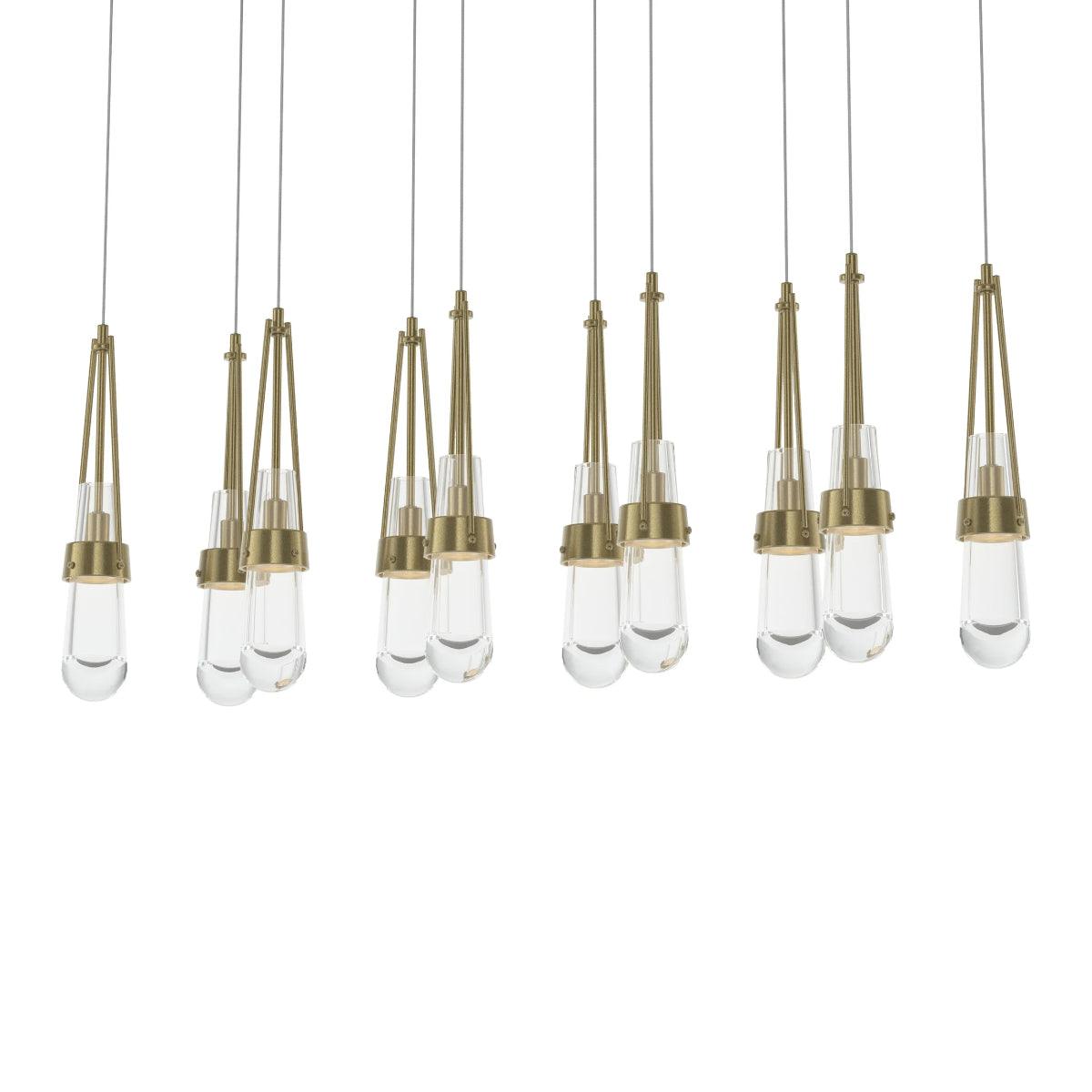 Link 45 in. 10 Lights Linear Pendant Light with Long Height Clear Glass