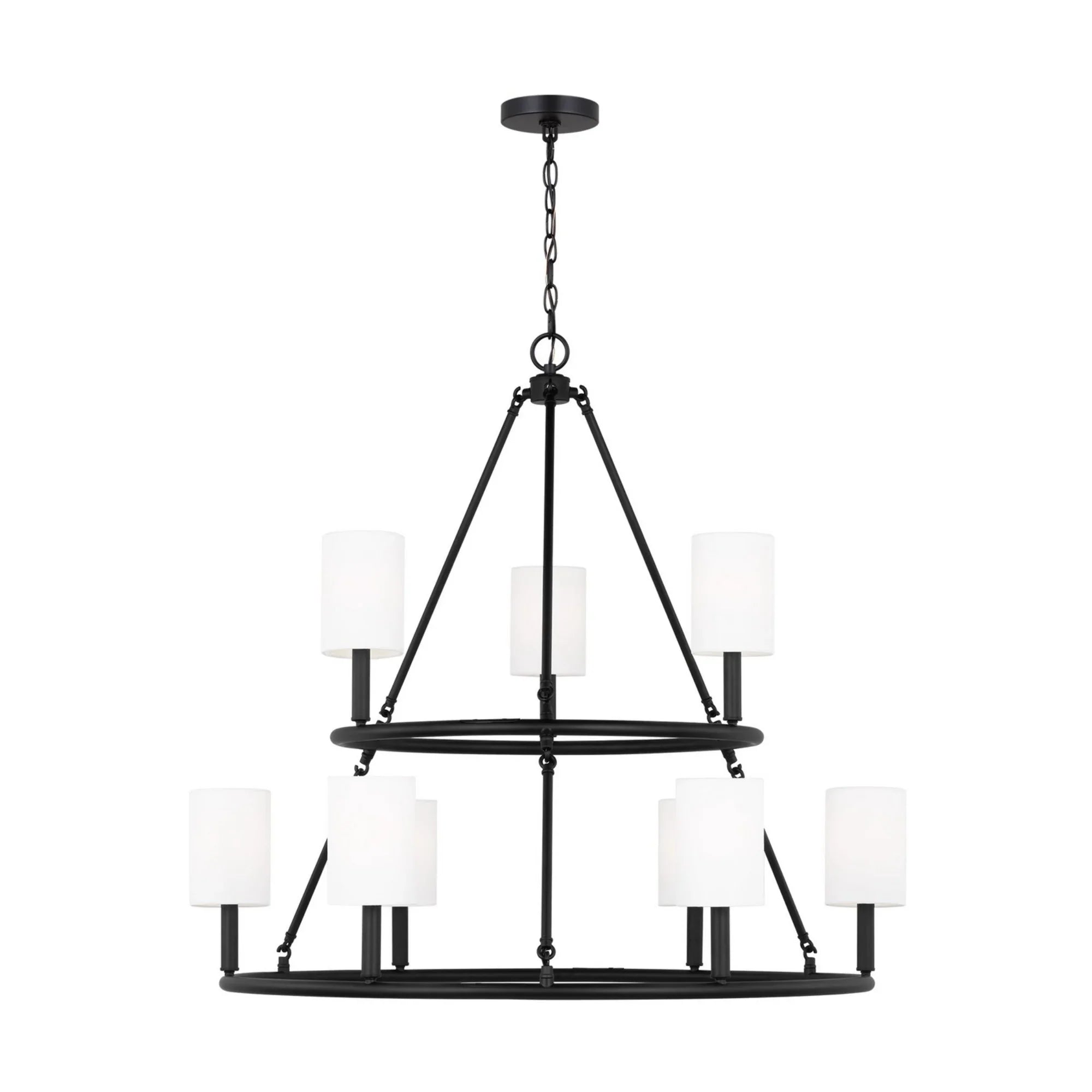 Egmont 36" 9-Light X-Large Chandelier, Midnight Black Finish - Bees Lighting