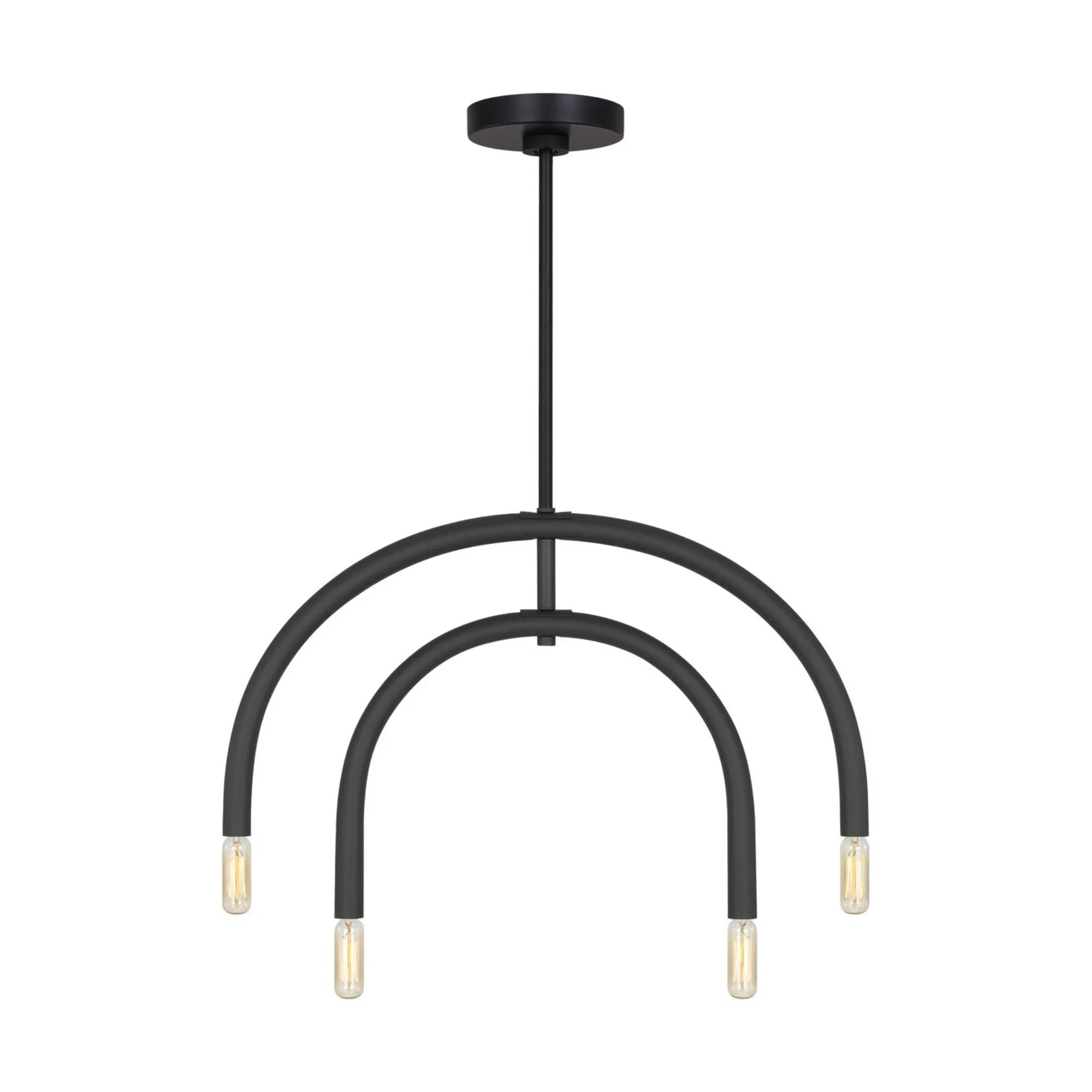Hadden 28" 4-Light Medium Chandelier, Midnight Black Finish - Bees Lighting